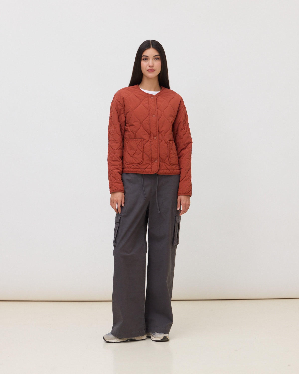 Chaqueta de mujer de 100% nylon pad terra - Blue Banana - Rojo Teja Rojo Teja-3