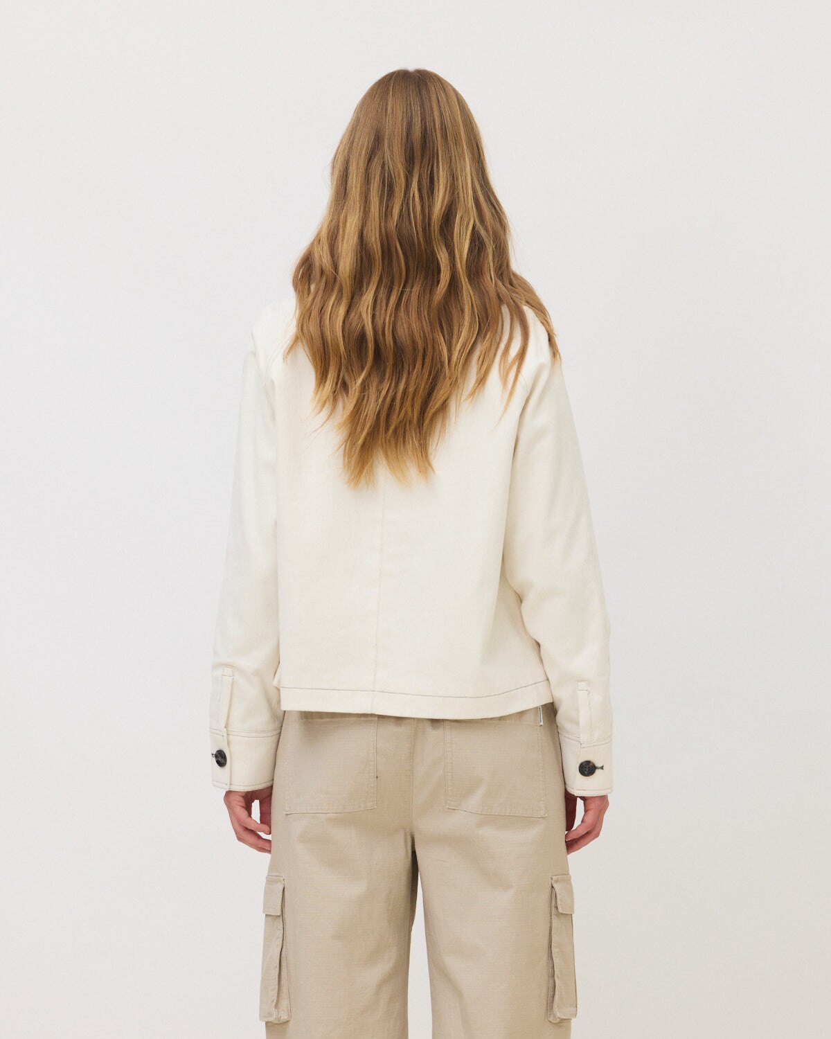 Chaqueta de mujer de 100% algodón yarrow - Blue Banana - Blanco roto Blanco roto-2