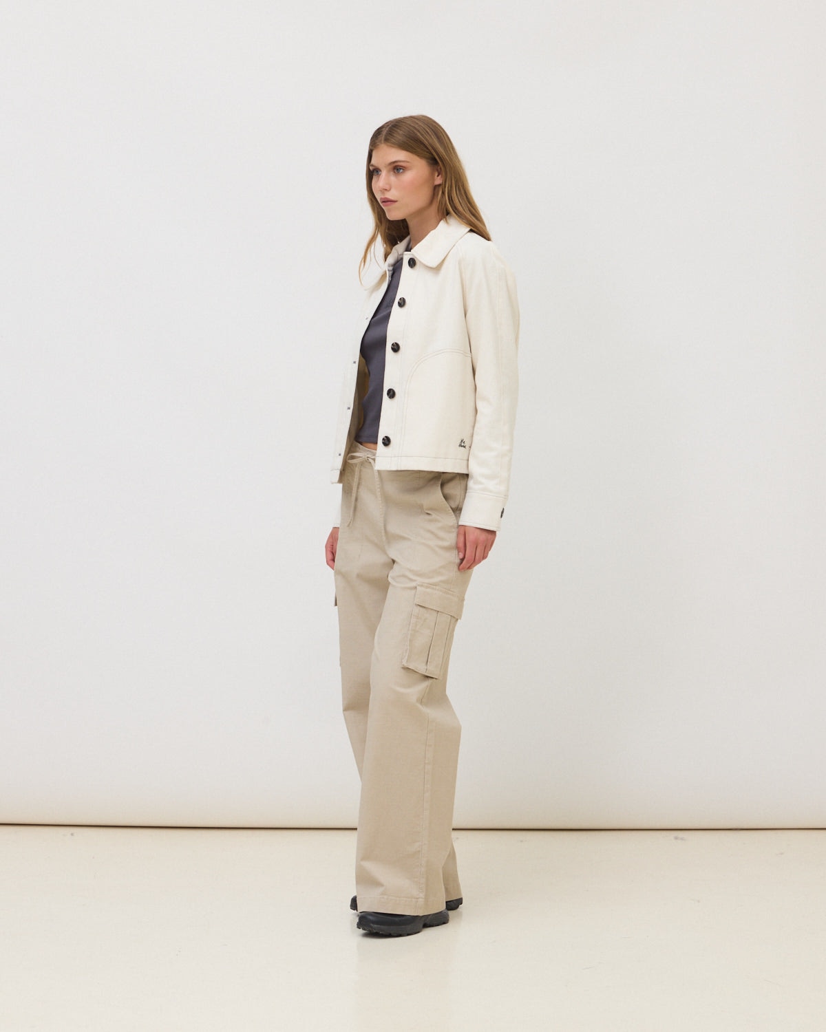 Chaqueta de mujer de 100% algodón yarrow - Blue Banana - Blanco roto Blanco roto-3