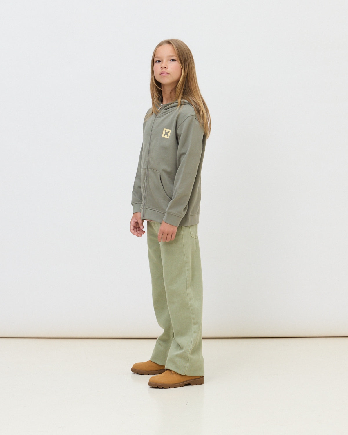 Sudadera con capucha y cremallera de 100% algodón orgánico nature olive green - Blue Banana - Verde Oliva Verde Oliva-3
