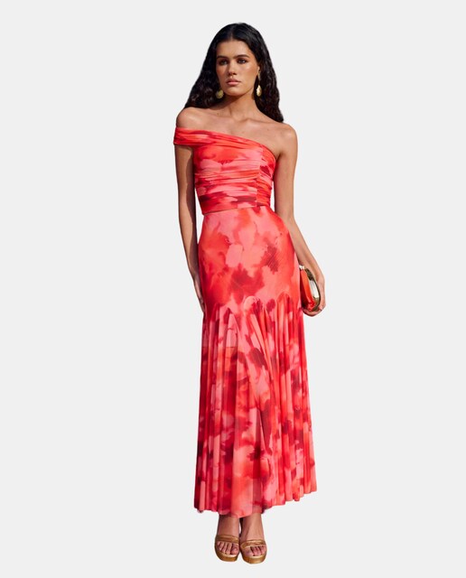 Imagen 0 de Falda midi con vuelo estampada