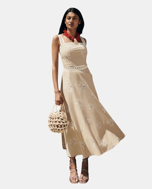 Imagen 0 de Falda midi estampada con vuelo