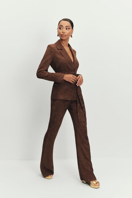 Imagen 0 de Pantalón de vestir de mujer en jacquard corte flare