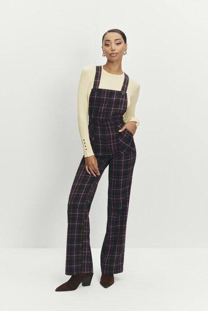 Imagen 0 de Mono de mujer tipo peto de cuadros