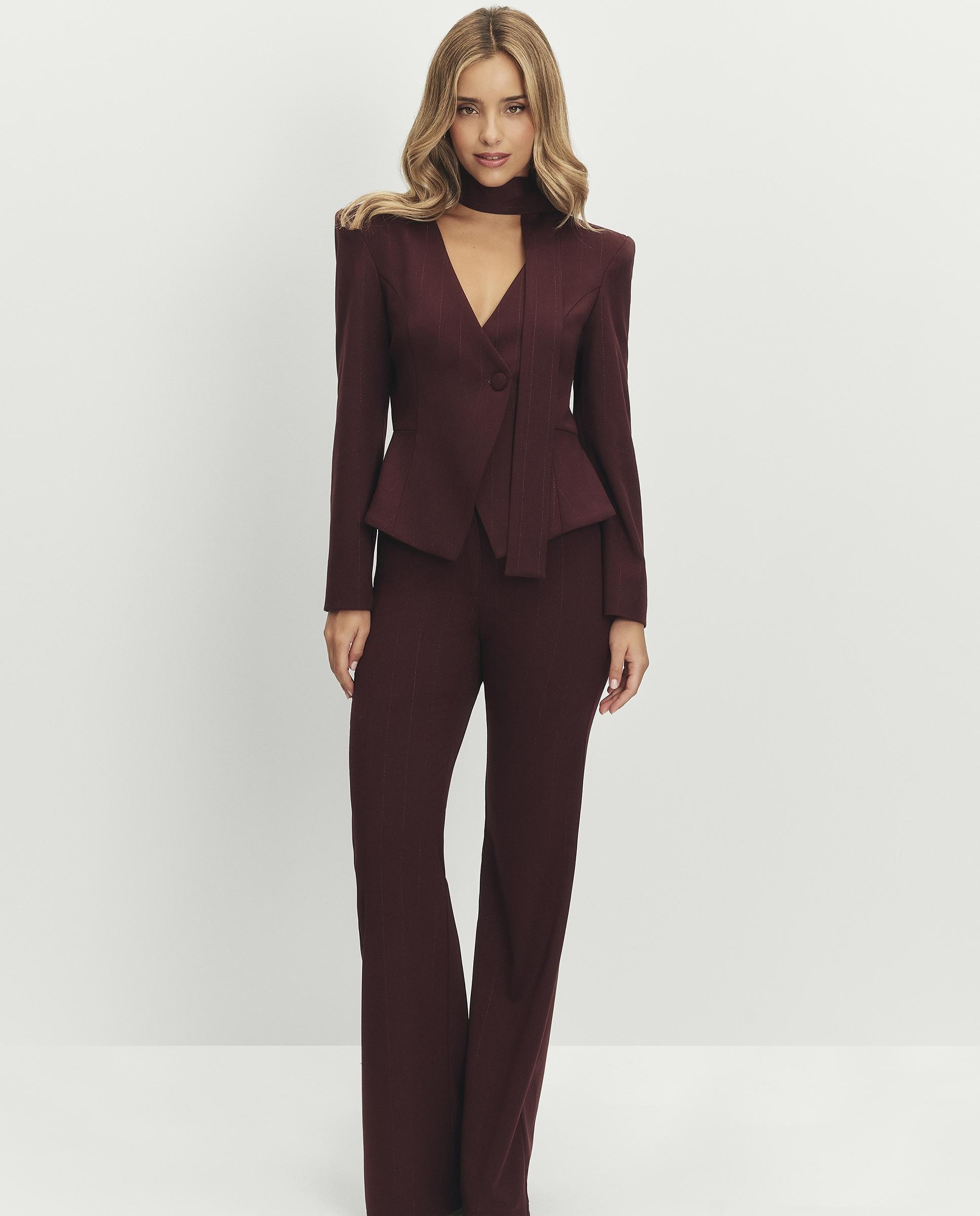 MIPHAI - Pantalones de vestir de mujer fluidos de talle alto.