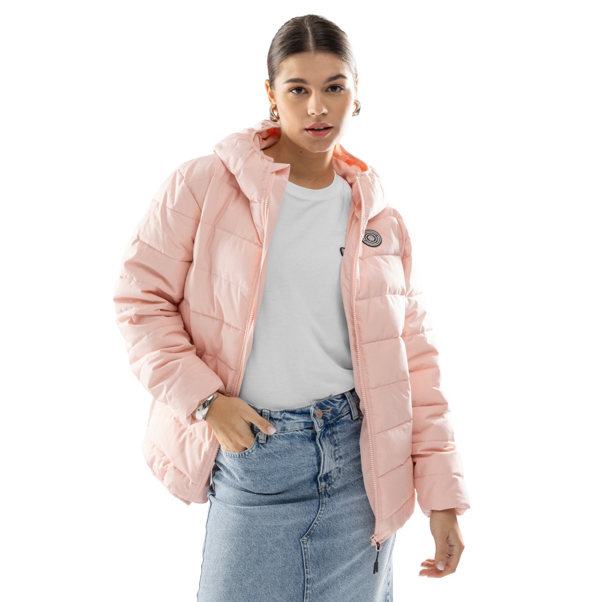 Chaqueta acolchada resistente al agua lifestyle mujer Hokkai-W Rosa Rosa-1