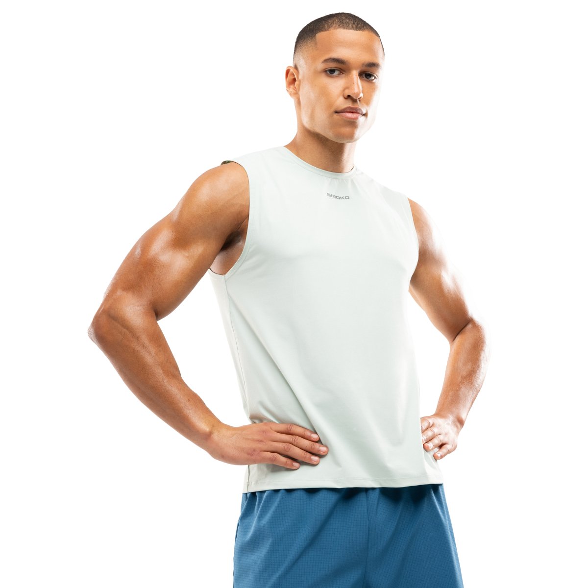 Siroko Camiseta sin mangas running hombre Paine Verde