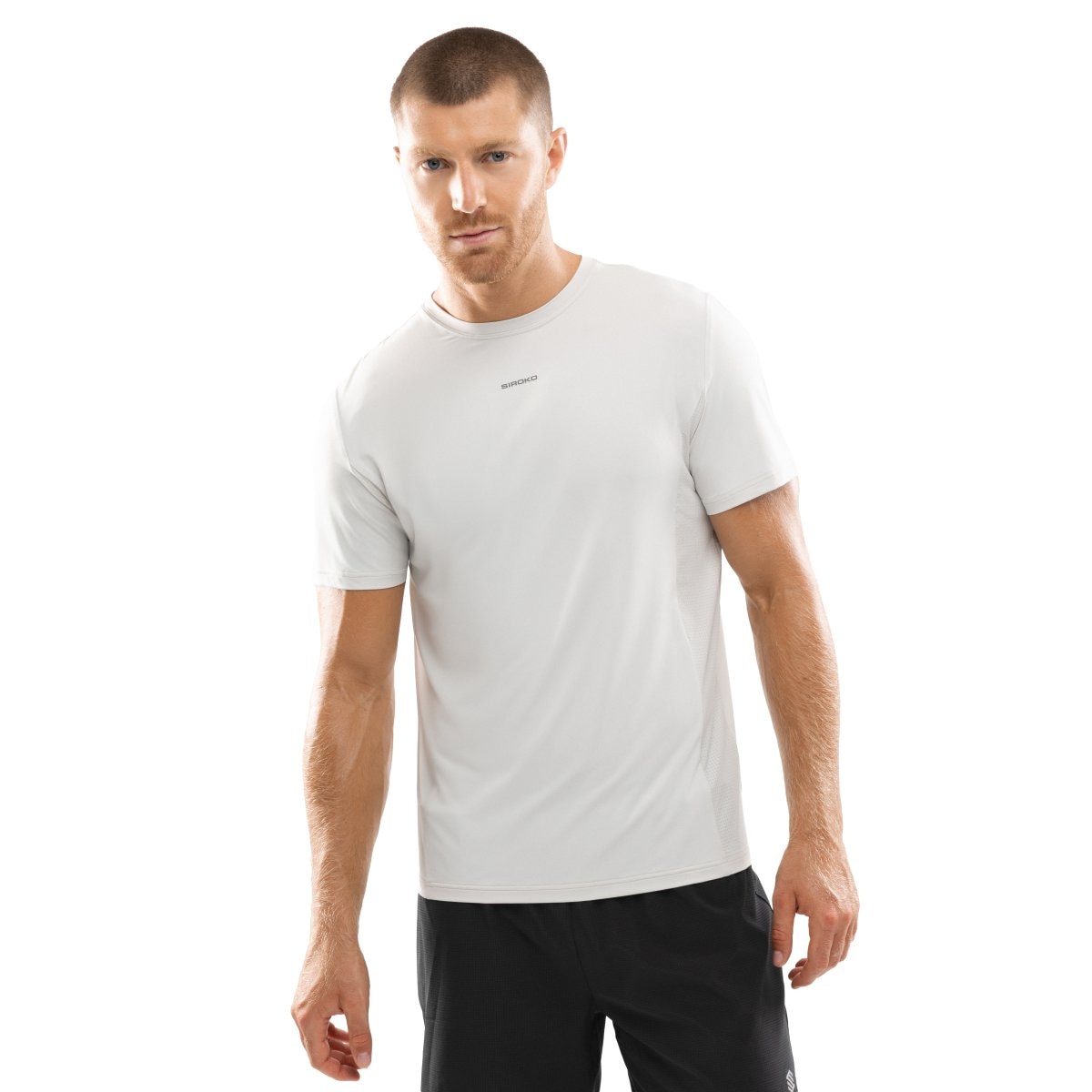 Siroko Camiseta manga corta running hombre Gate Gris