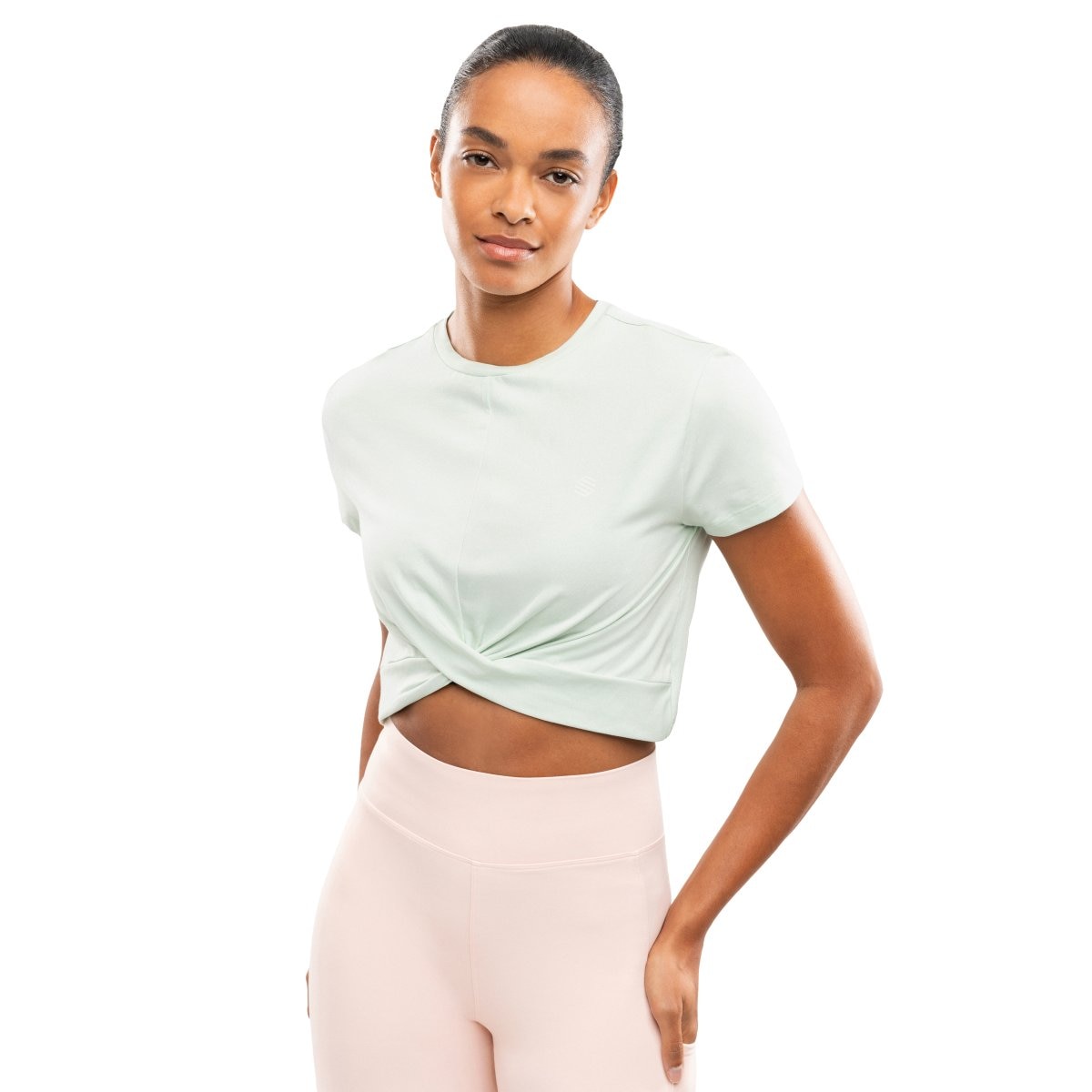 Siroko Camiseta deportiva manga corta nudo mujer Space Negro