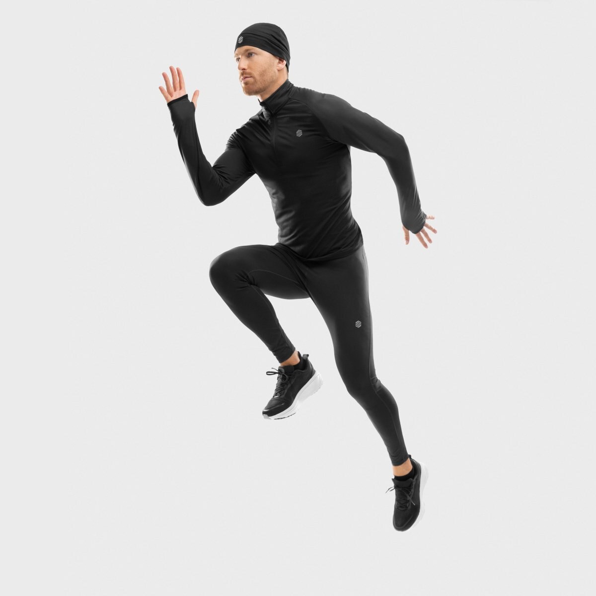 Sudadera media cremallera running hombre Intuit Siroko - Negro Negro-3