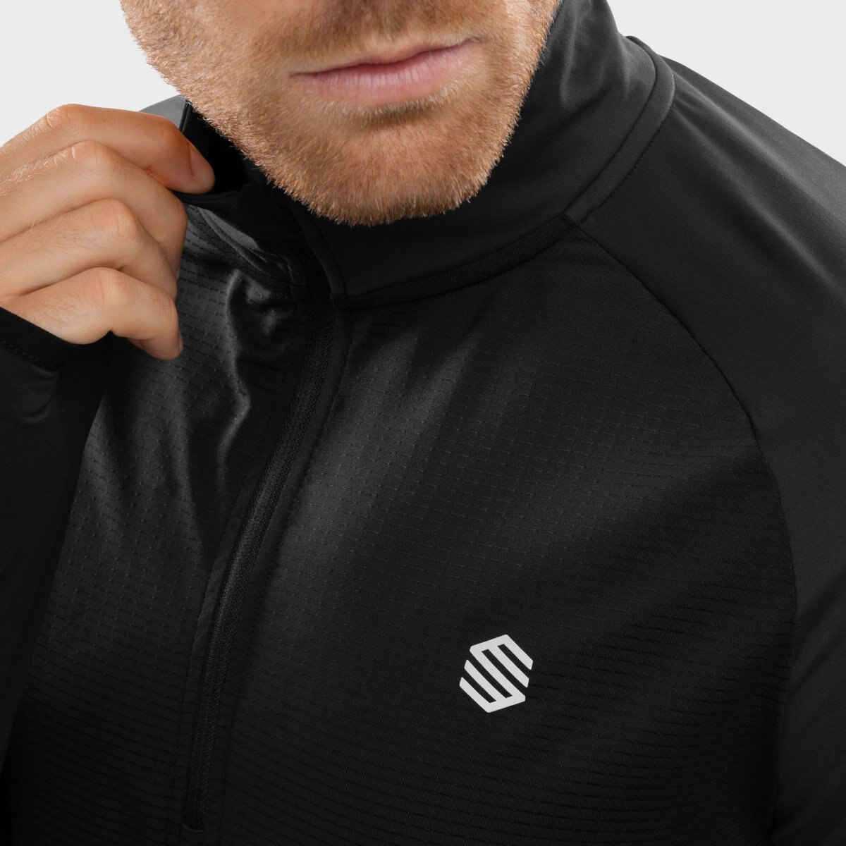 Sudadera media cremallera running hombre Intuit Siroko - Negro Negro-4