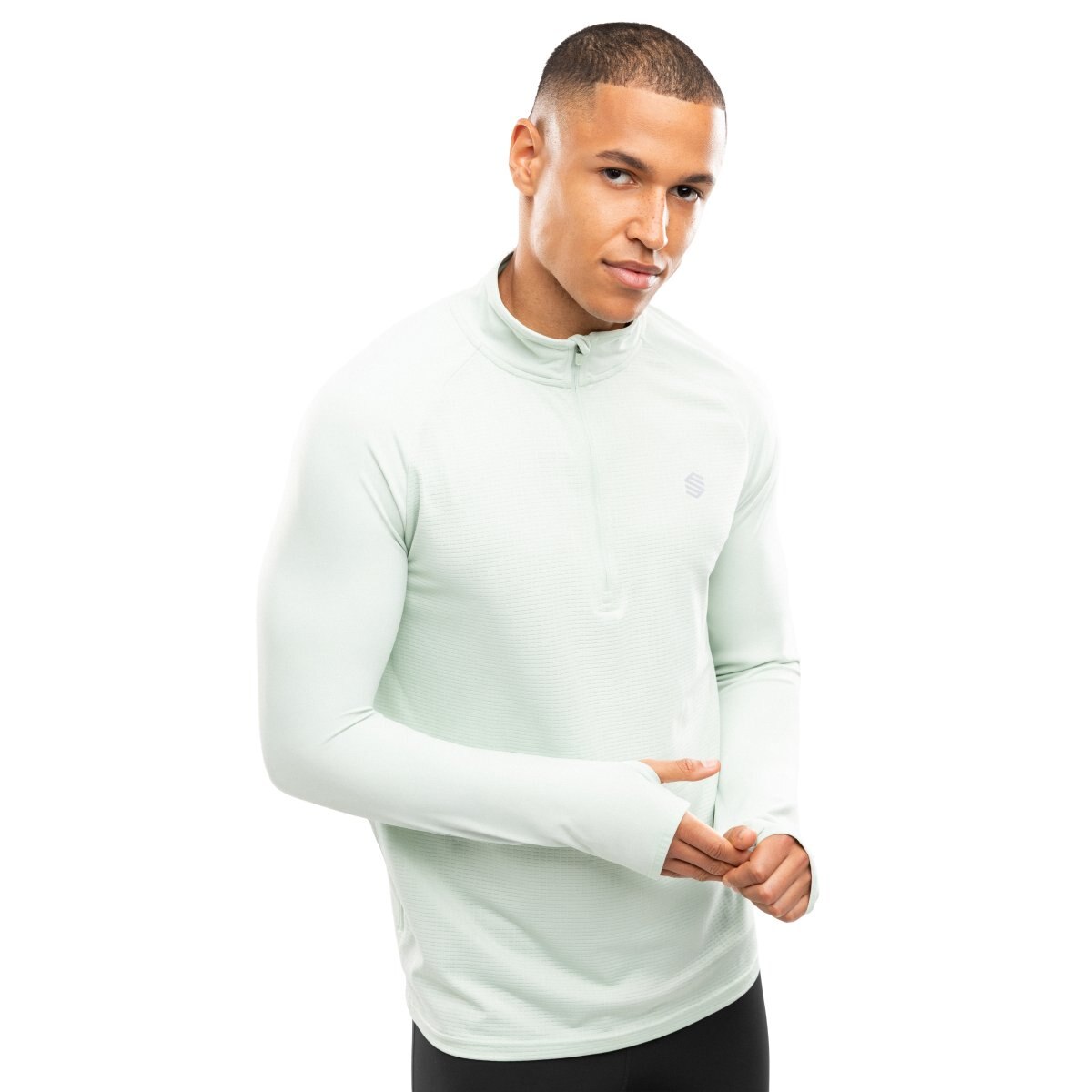 Sudadera media cremallera running hombre Intuit Siroko - Verde Verde-1