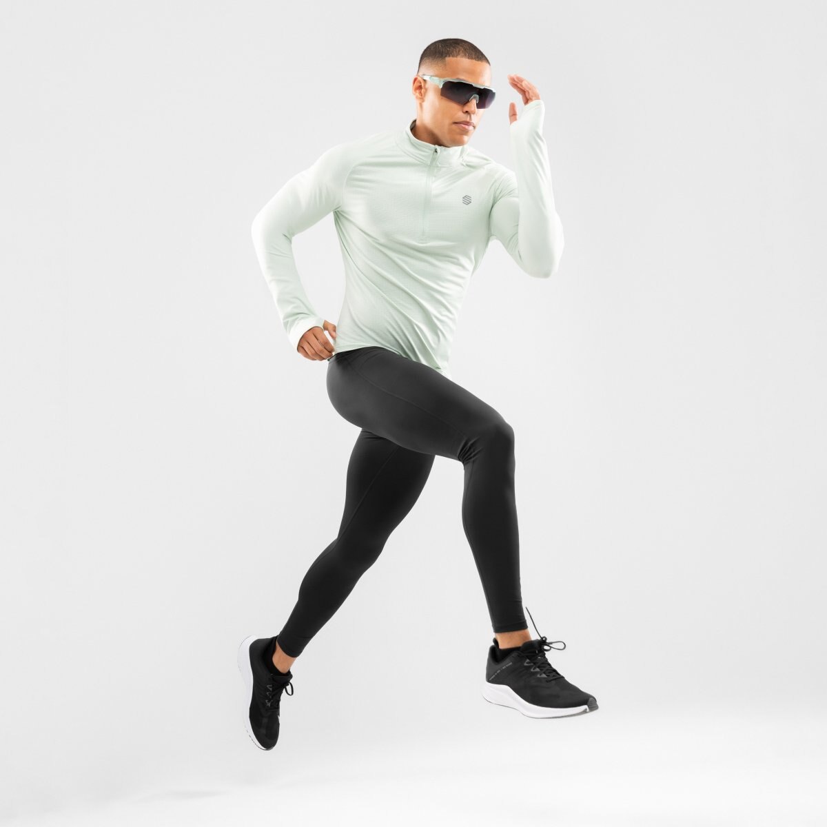 Sudadera media cremallera running hombre Intuit Siroko - Verde Verde-3
