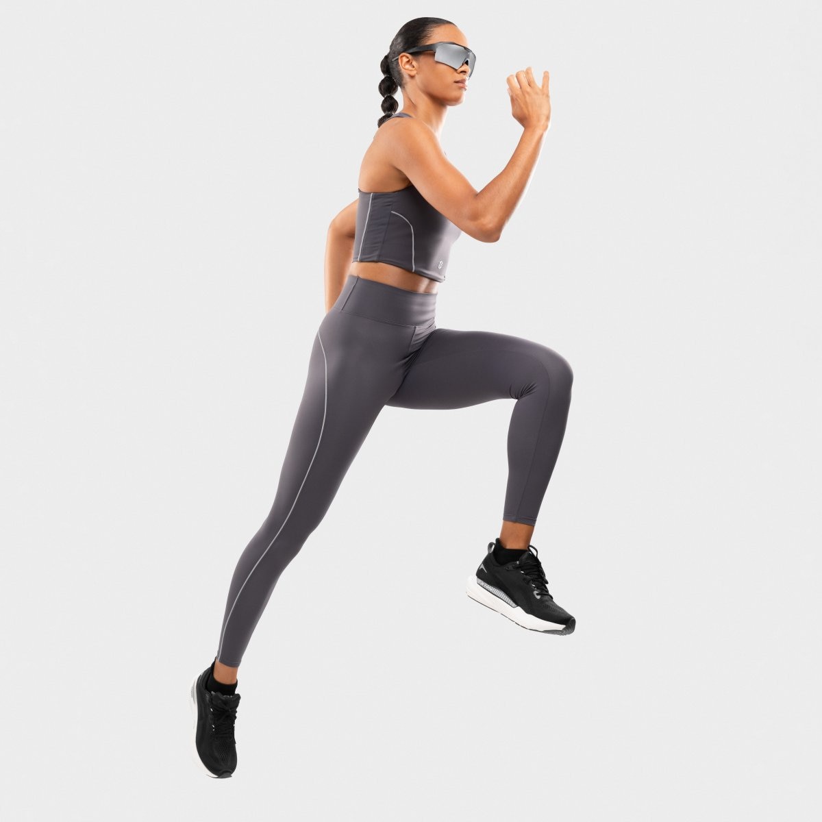 Imagen 3 de Mallas reflectantes largas running mujer Lume Gray Siroko - Gris oscuro Gris oscuro