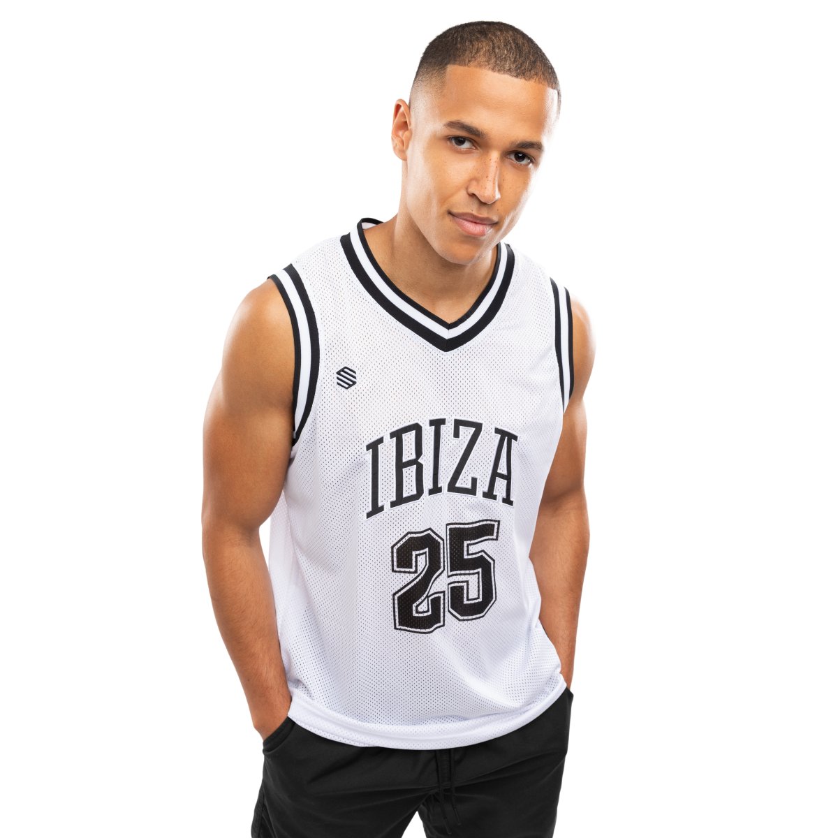 Siroko Camiseta baloncesto hombre Ibiza IBZ Pedrera Blanco