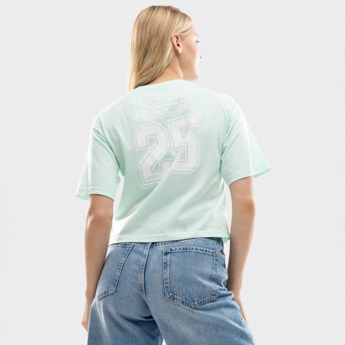 Camiseta crop holgada mujer IBZ Eivissa Siroko - Azul Azul-2