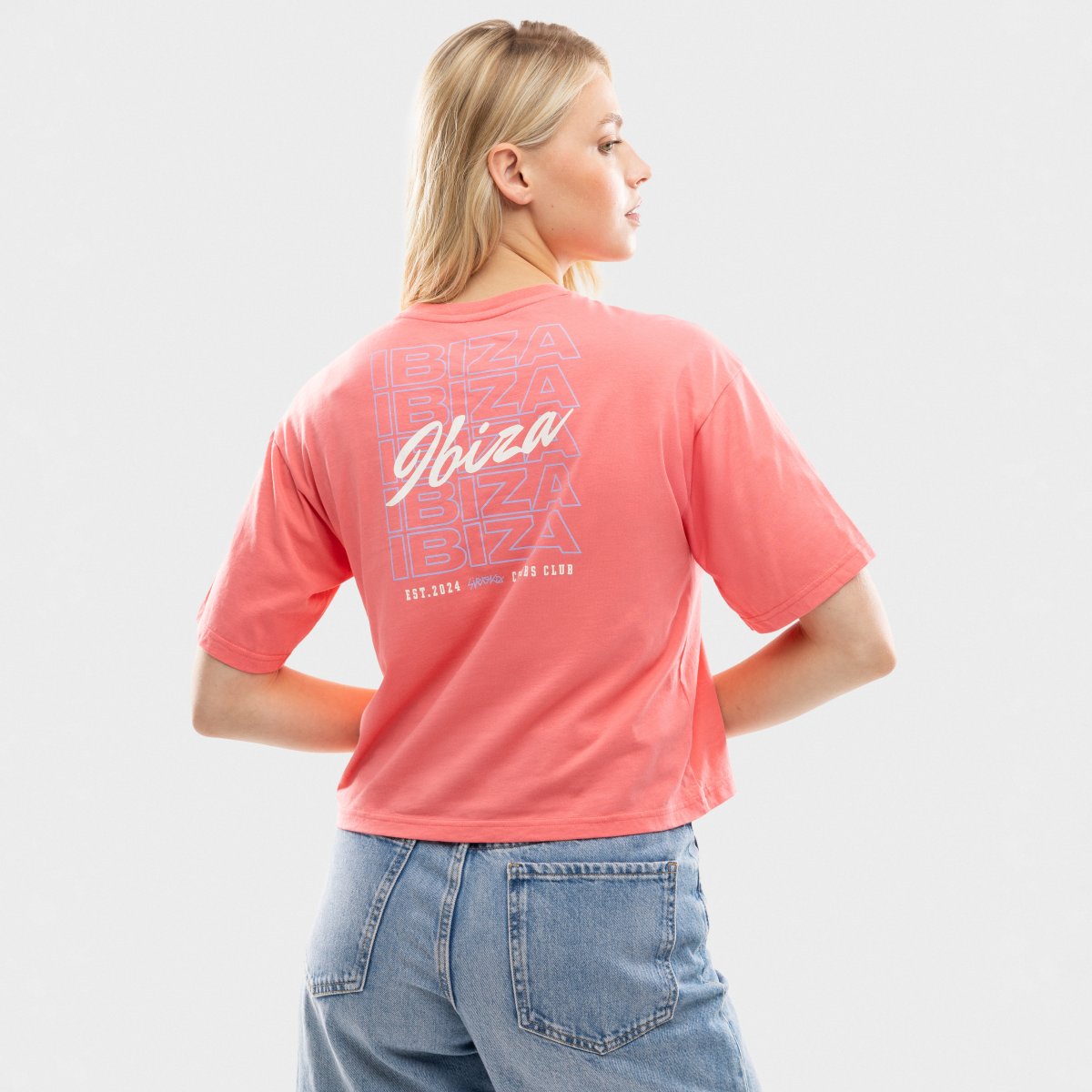 Camiseta crop holgada mujer IBZ Eivissa Siroko - Naranja Naranja-2