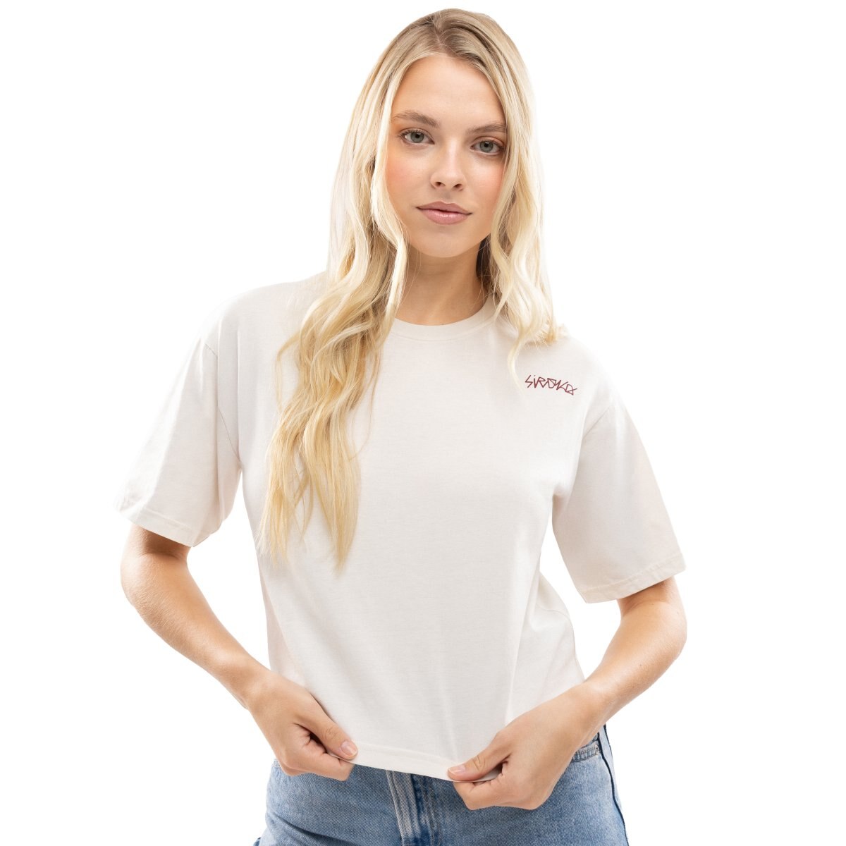 Camiseta crop holgada mujer IBZ Eivissa Siroko - Marrón Marrón-1