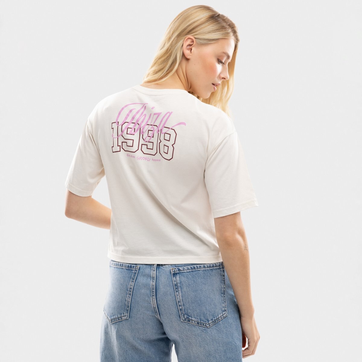 Camiseta crop holgada mujer IBZ Eivissa Siroko - Marrón Marrón-2