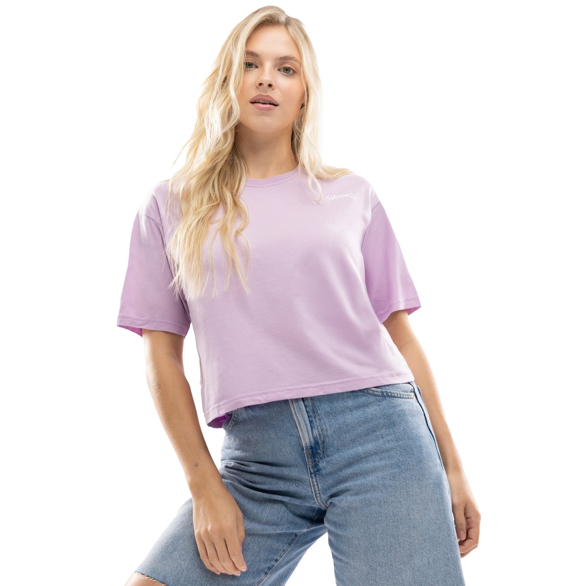 Camiseta crop holgada mujer IBZ Eivissa Siroko - Morado Morado-1