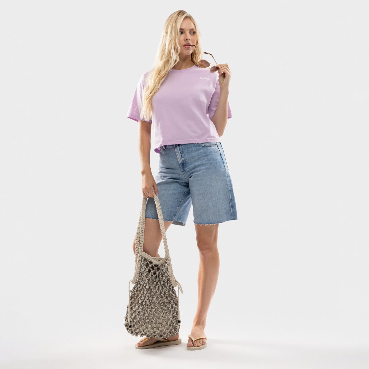 Camiseta crop holgada mujer IBZ Eivissa Siroko - Morado Morado-3