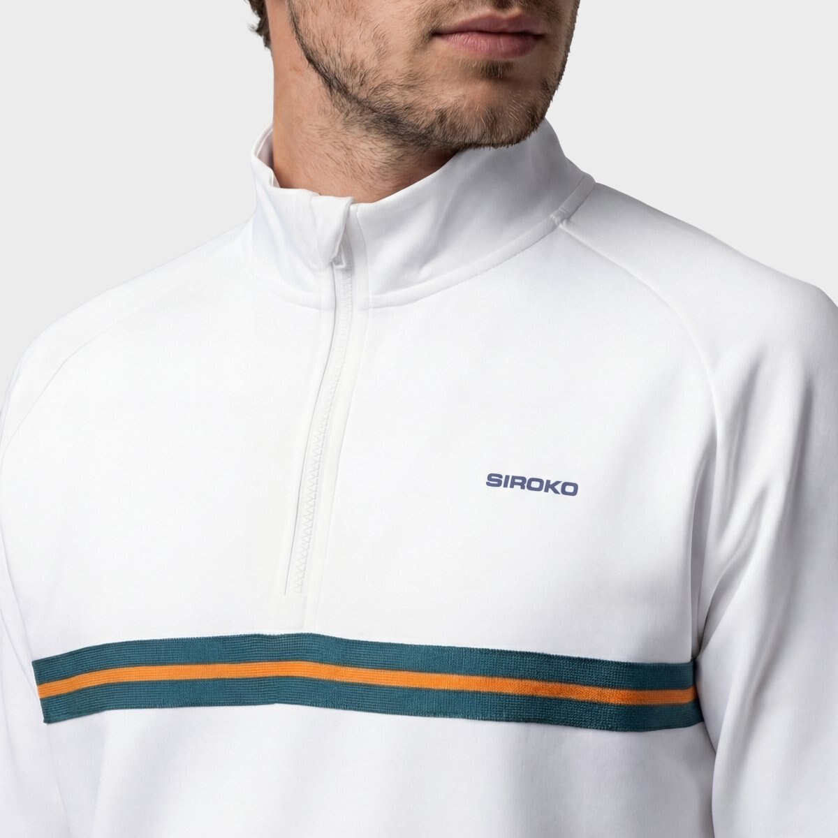 Sudadera media cremallera tenis hombre Tiebreak Siroko - Blanco Blanco-4