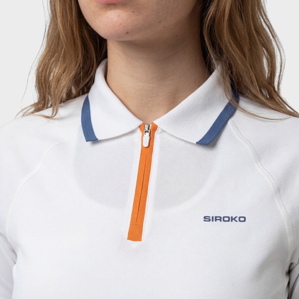Imagen 4 de Polo técnico media cremallera tenis mujer Player-W Siroko - Blanco Blanco