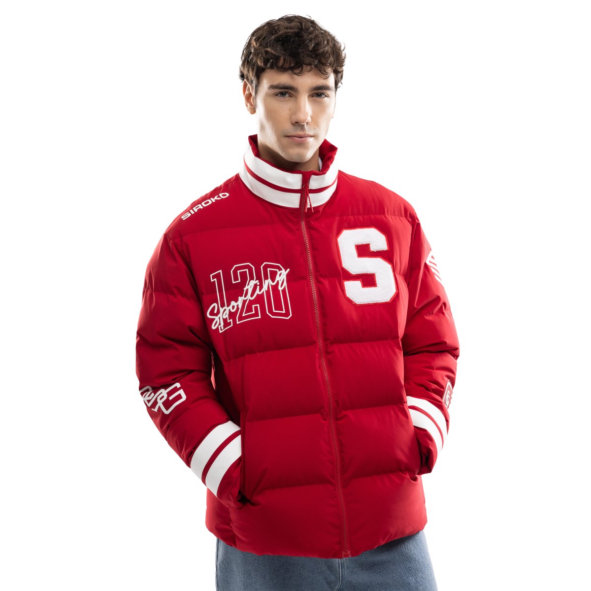 Chaqueta acolchada 120 aniversario Real Sporting de Gijón hombre SC120 El Bibio Red Siroko - Rojo Rojo-1