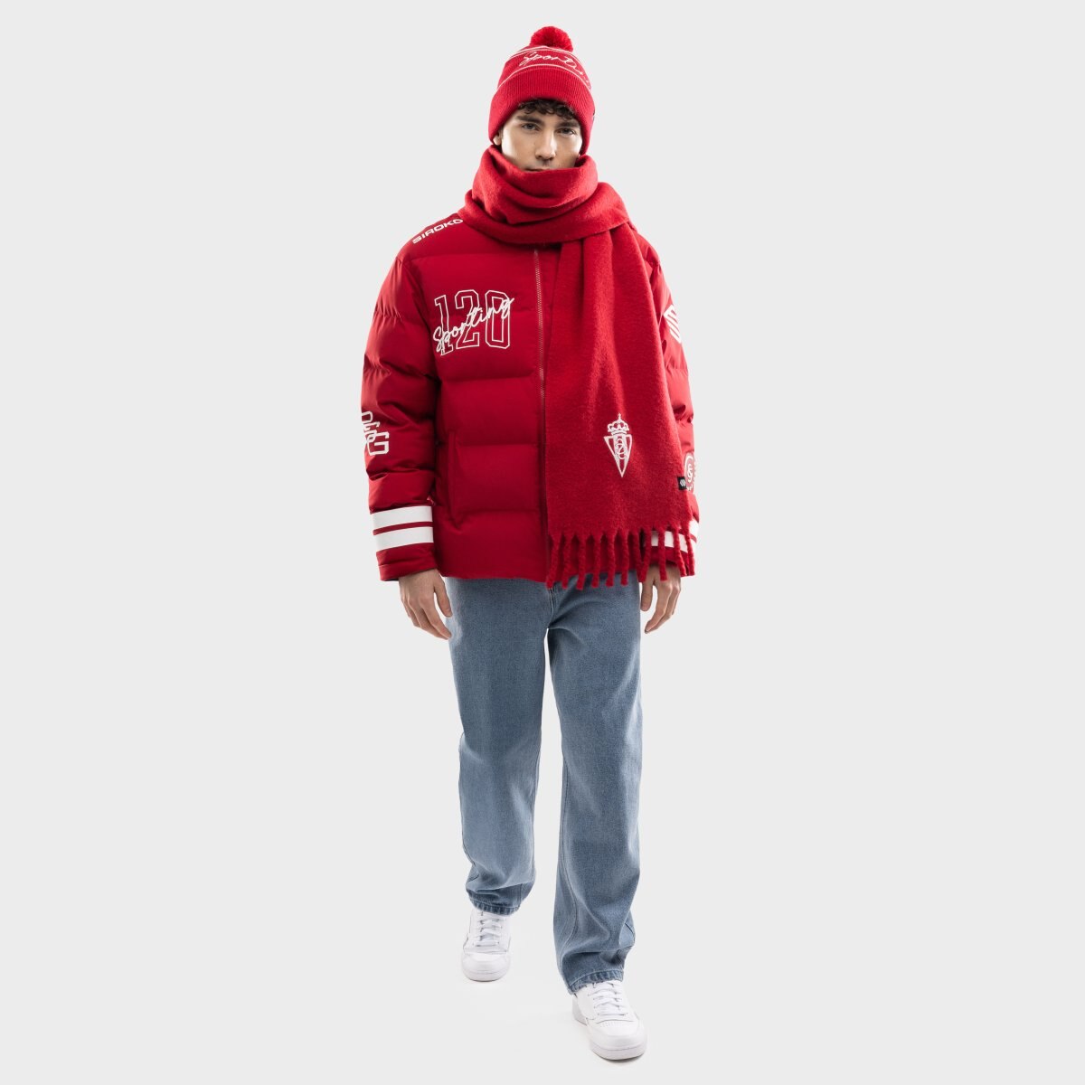 Chaqueta acolchada 120 aniversario Real Sporting de Gijón hombre SC120 El Bibio Red Siroko - Rojo Rojo-3
