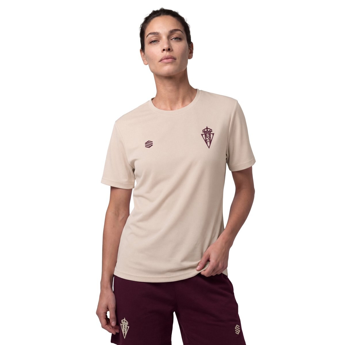 Camiseta manga corta fútbol lifestyle mujer RSG Travel Tee Player W Siroko - Beige Beige-1