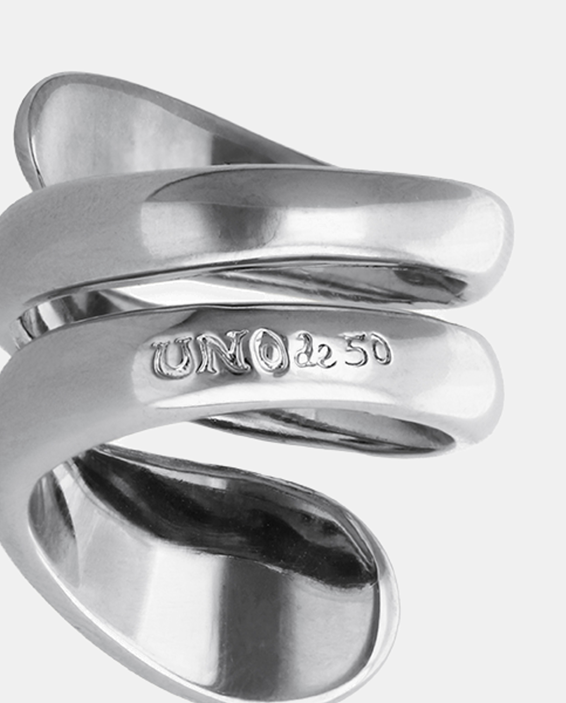 Anillo triple bañado en plata en forma de espiral - UNO de 50 - Plata Plata-3