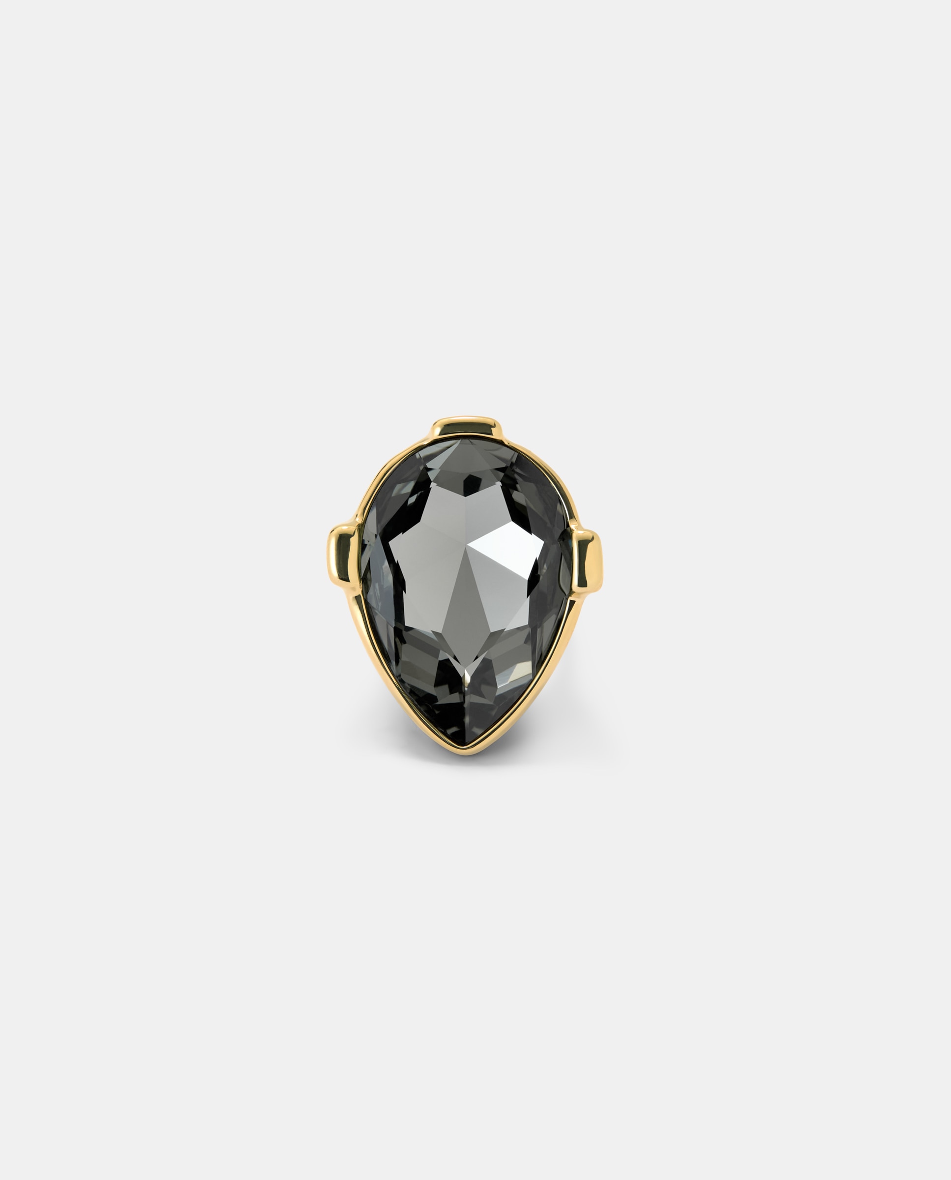 Imagen 1 de Anillo bañado con un cristal facetado Gris