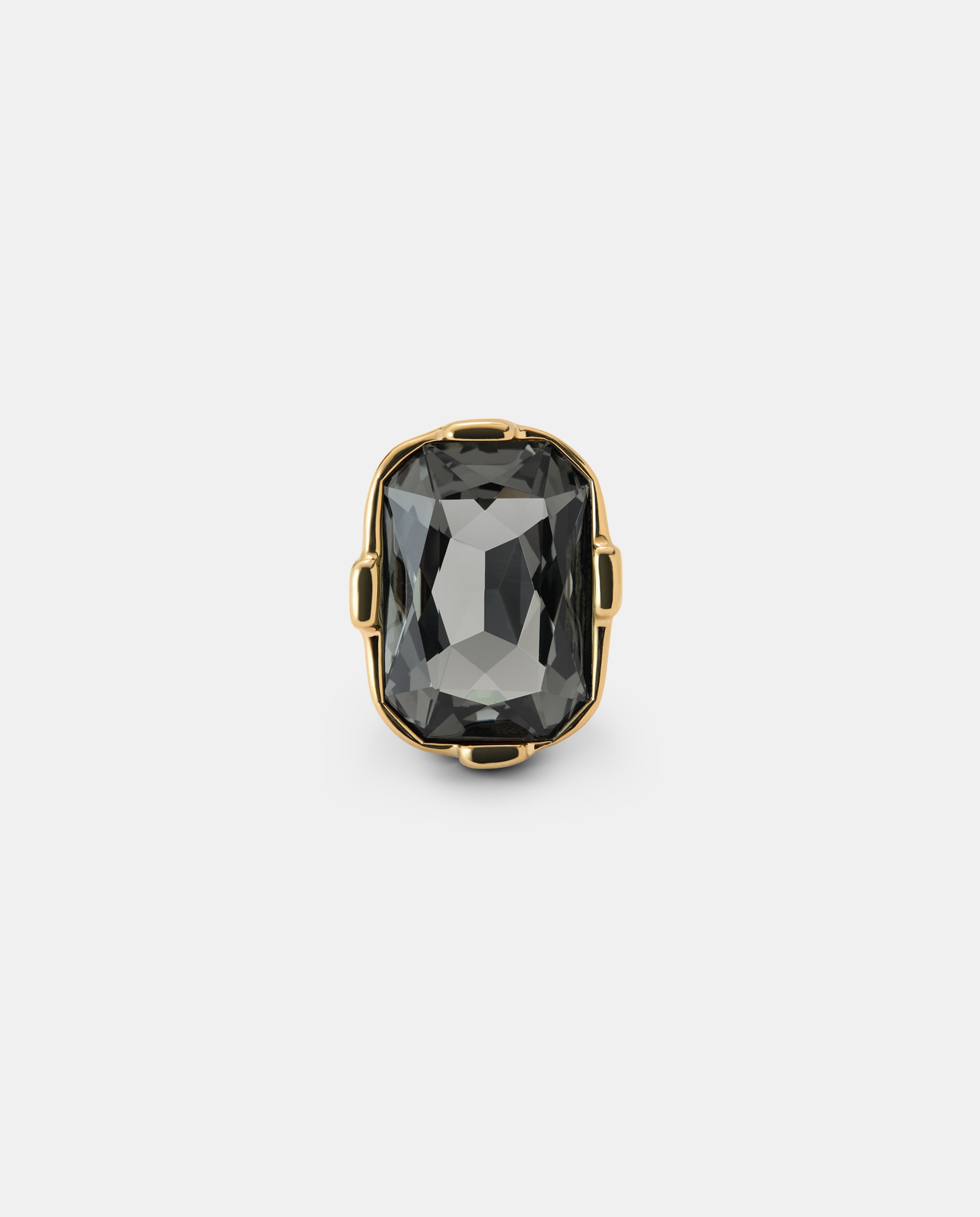Imagen 1 de Anillo bañado con un cristal facetado Gris