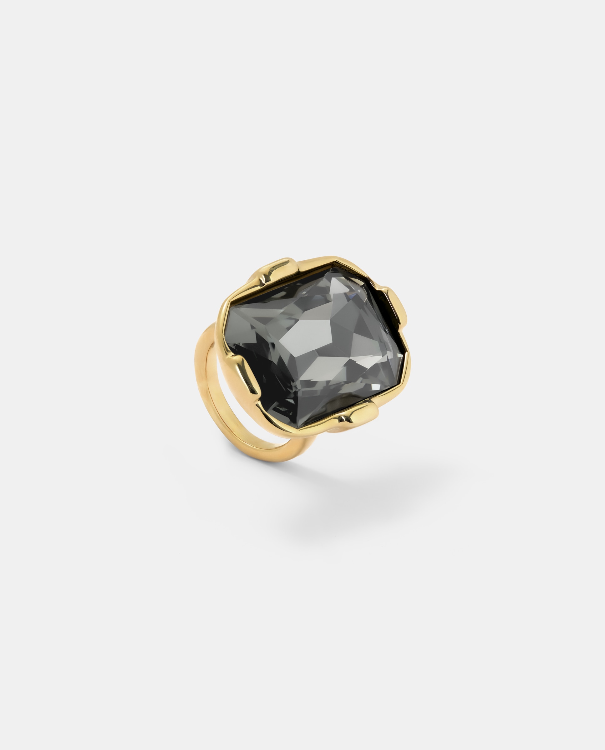 Imagen 2 de Anillo bañado con un cristal facetado - UNO de 50 - Gris Gris