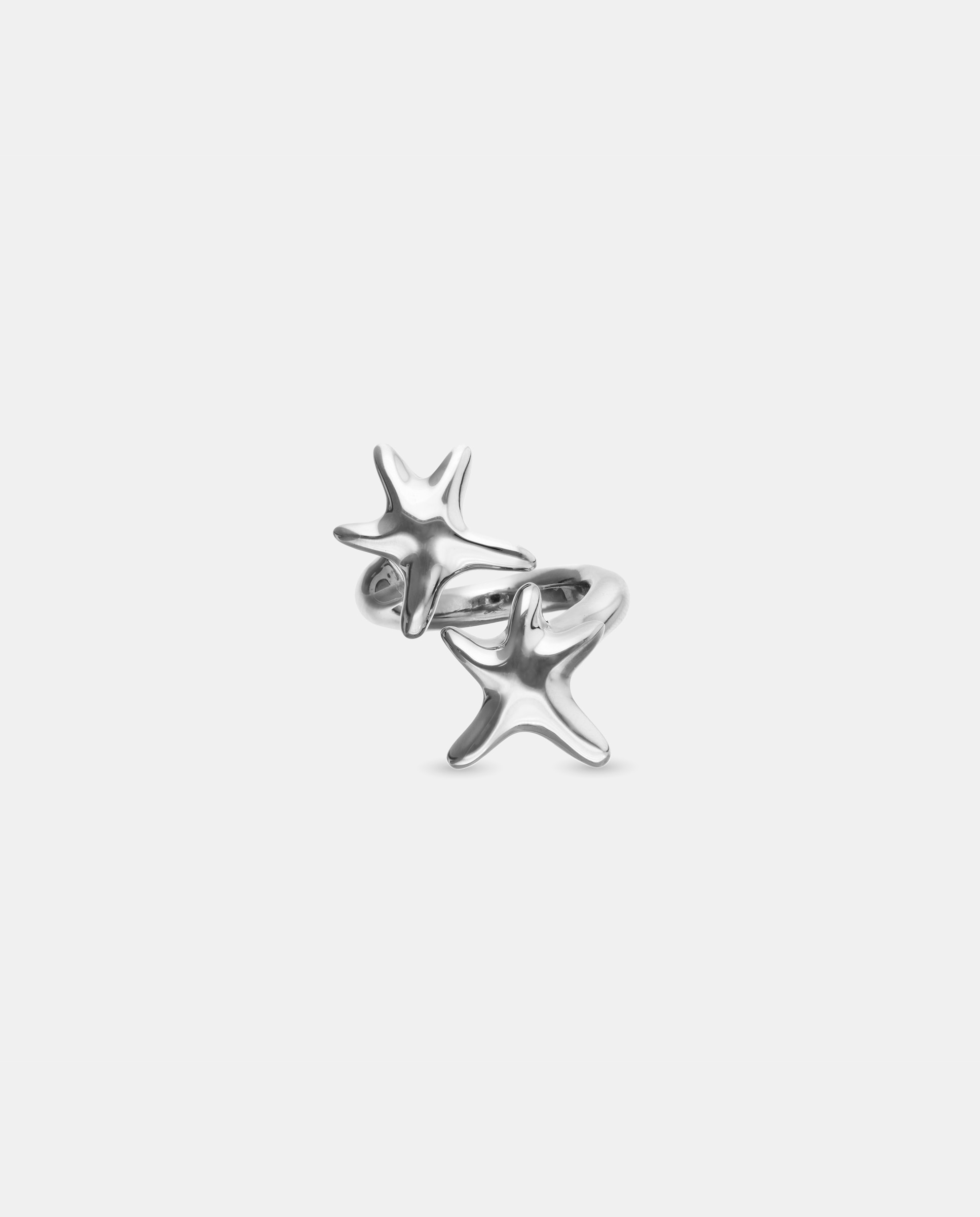 Anillo bañado en plata con dos estrellas - UNO de 50 - Plata Plata-1