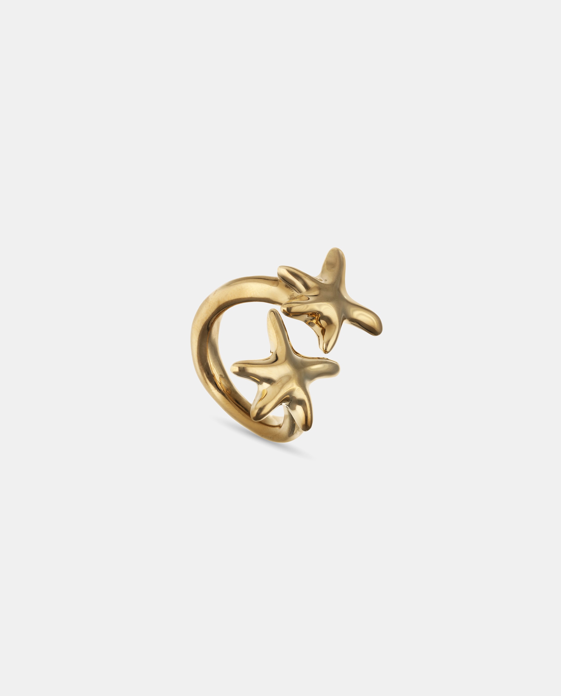 Anillo bañado en oro 18k con dos estrellas - UNO de 50 - Oro Oro-2