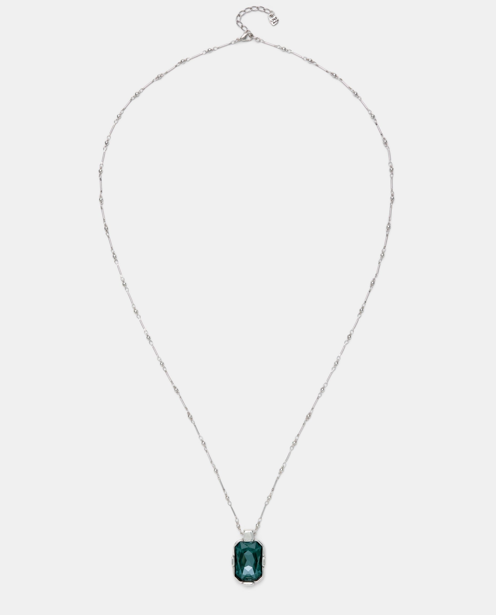 Imagen 1 de Cadena con colgante bañada con un cristal facetado Verde