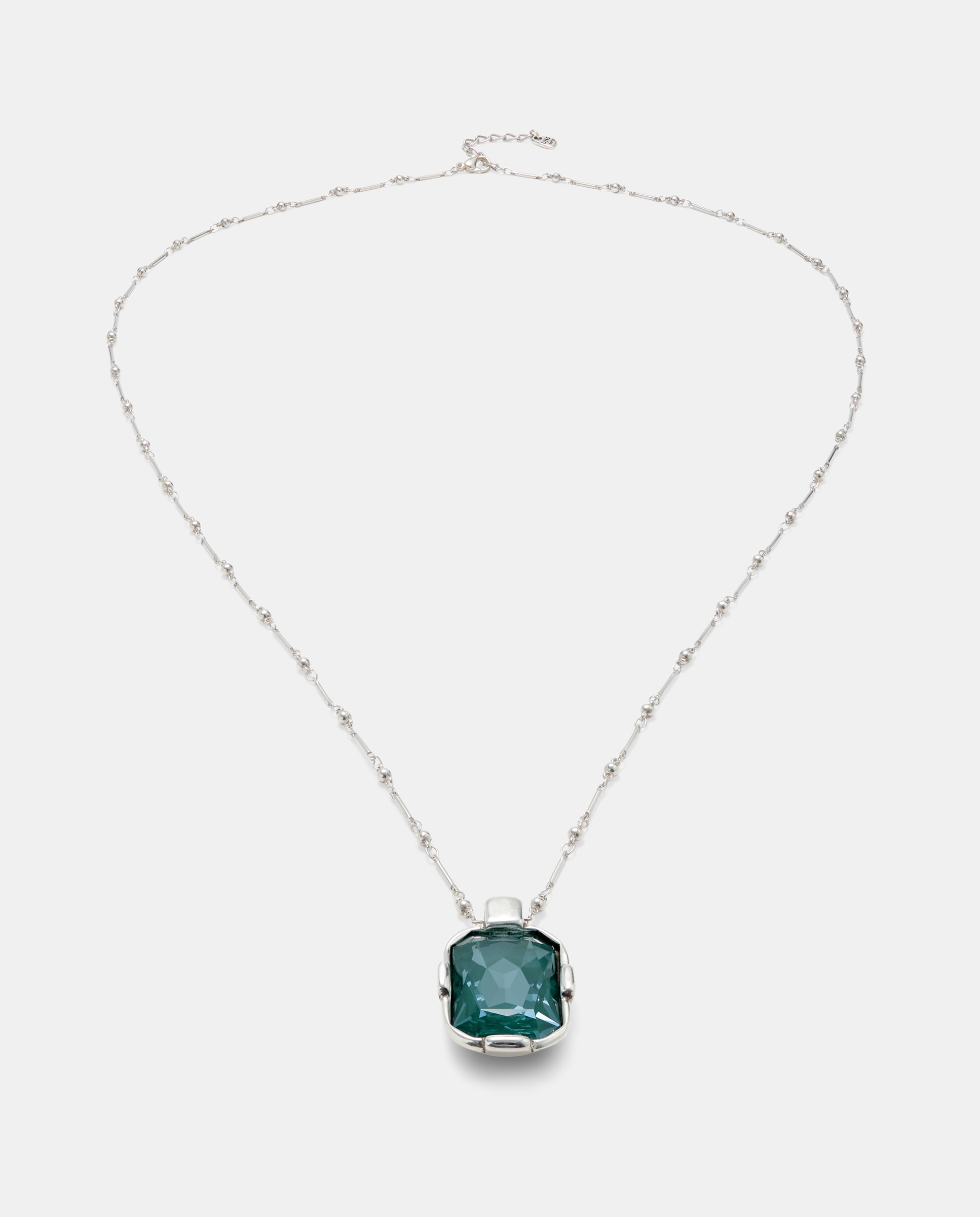 Imagen 2 de Cadena con colgante bañada con un cristal facetado - UNO de 50 - Verde Verde
