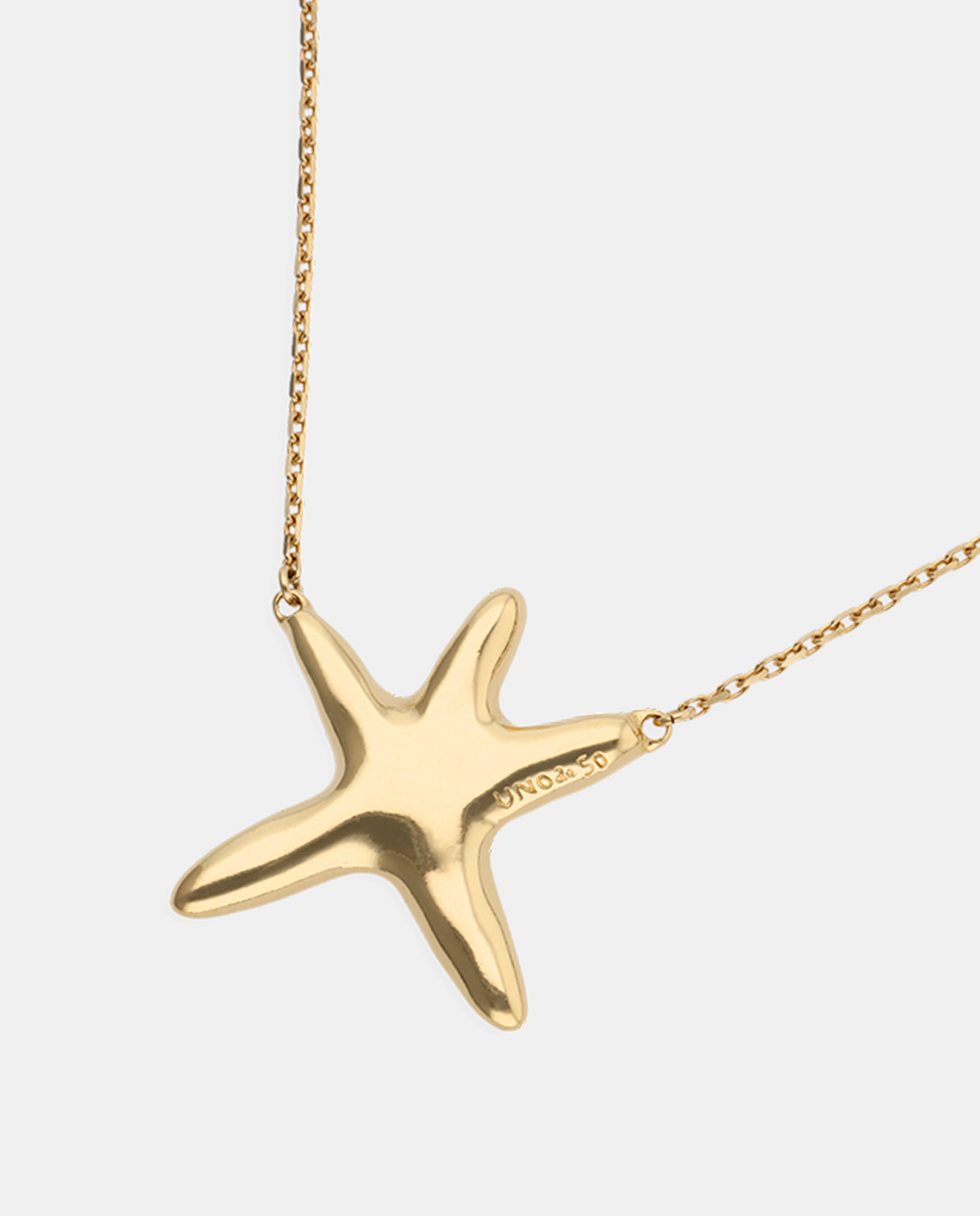 Collar largo bañado en 18k con una estrella - UNO de 50 - Oro Oro-3