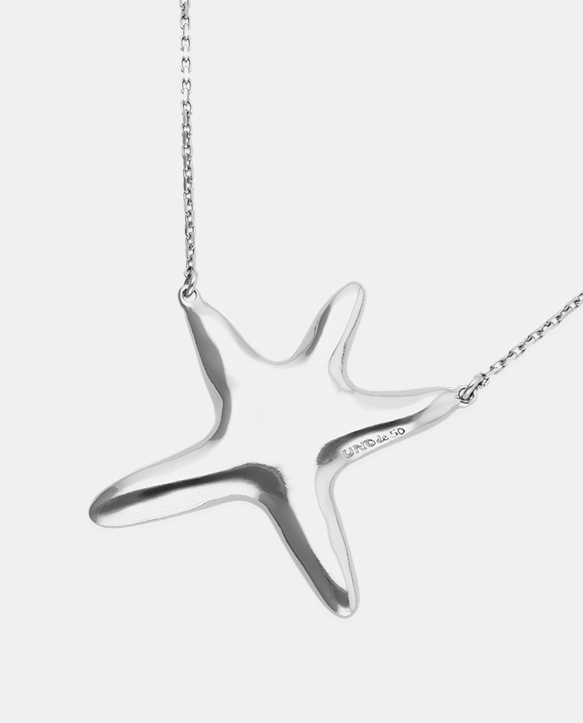 Collar bañado en con una estrella - UNO de 50 - Plata Plata-3