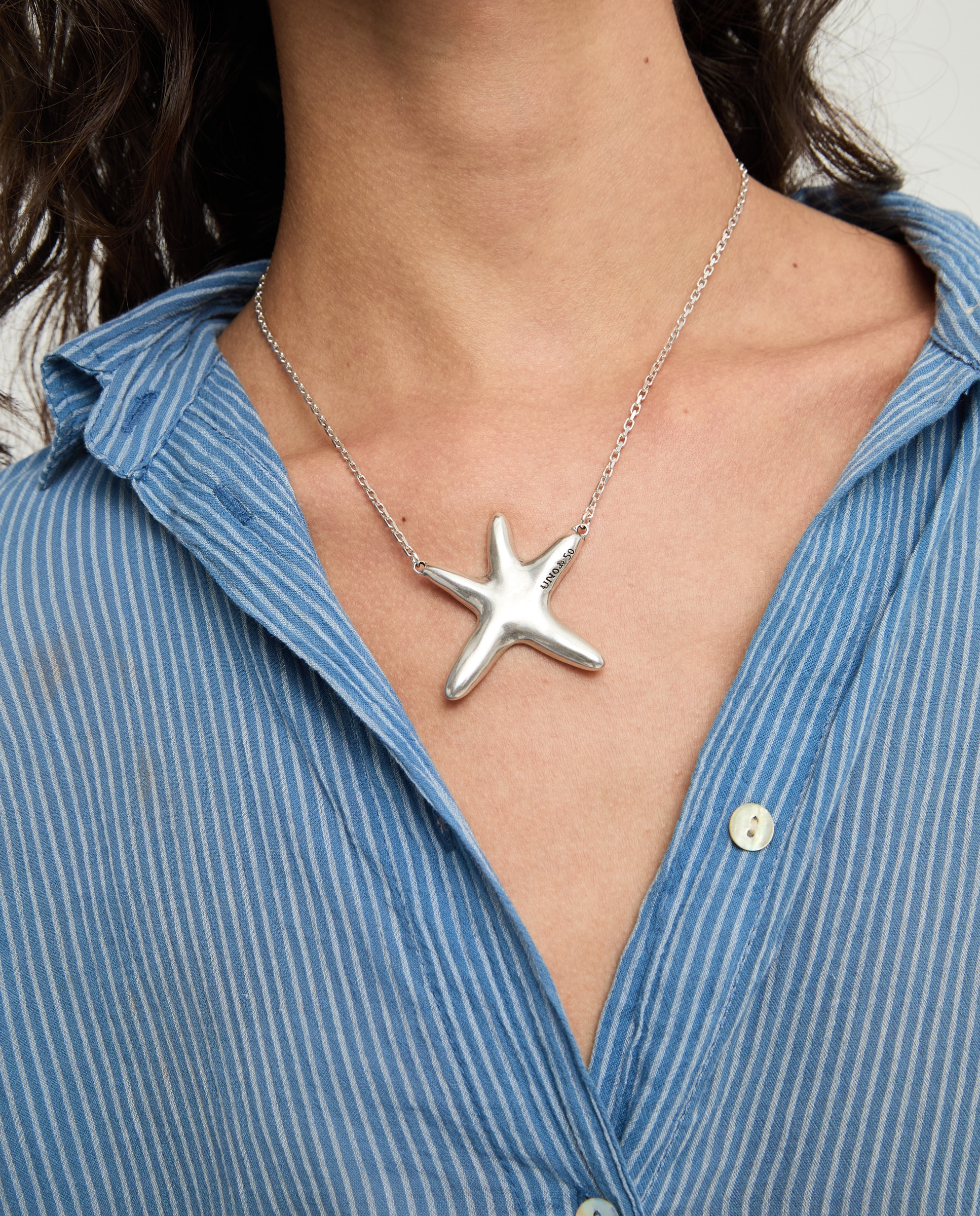 Collar bañado en con una estrella - UNO de 50 - Plata Plata-6