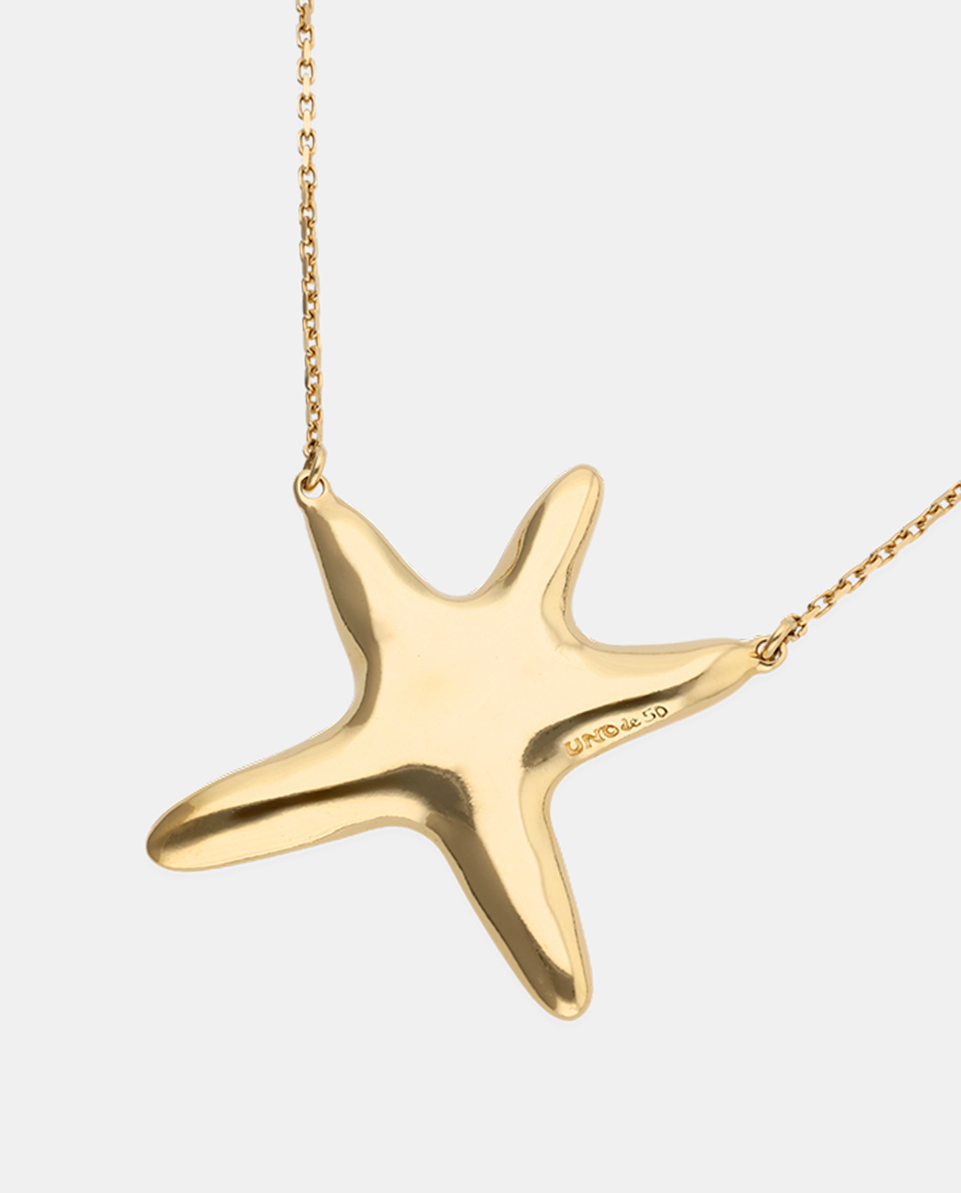 Collar bañado en 18k con una estrella - UNO de 50 - Oro Oro-3