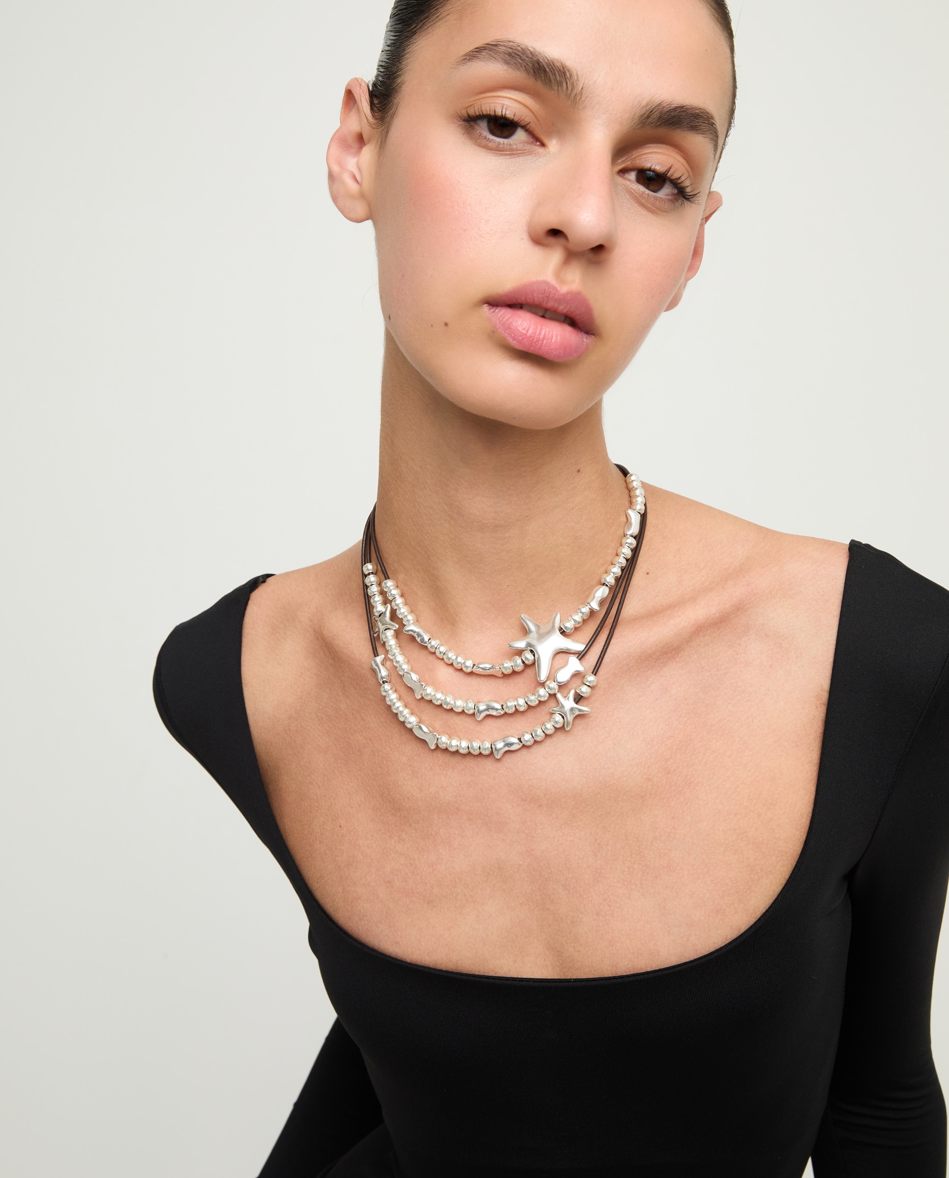 Collar bañado en 18k con una estrella - UNO de 50 - Oro Oro-6