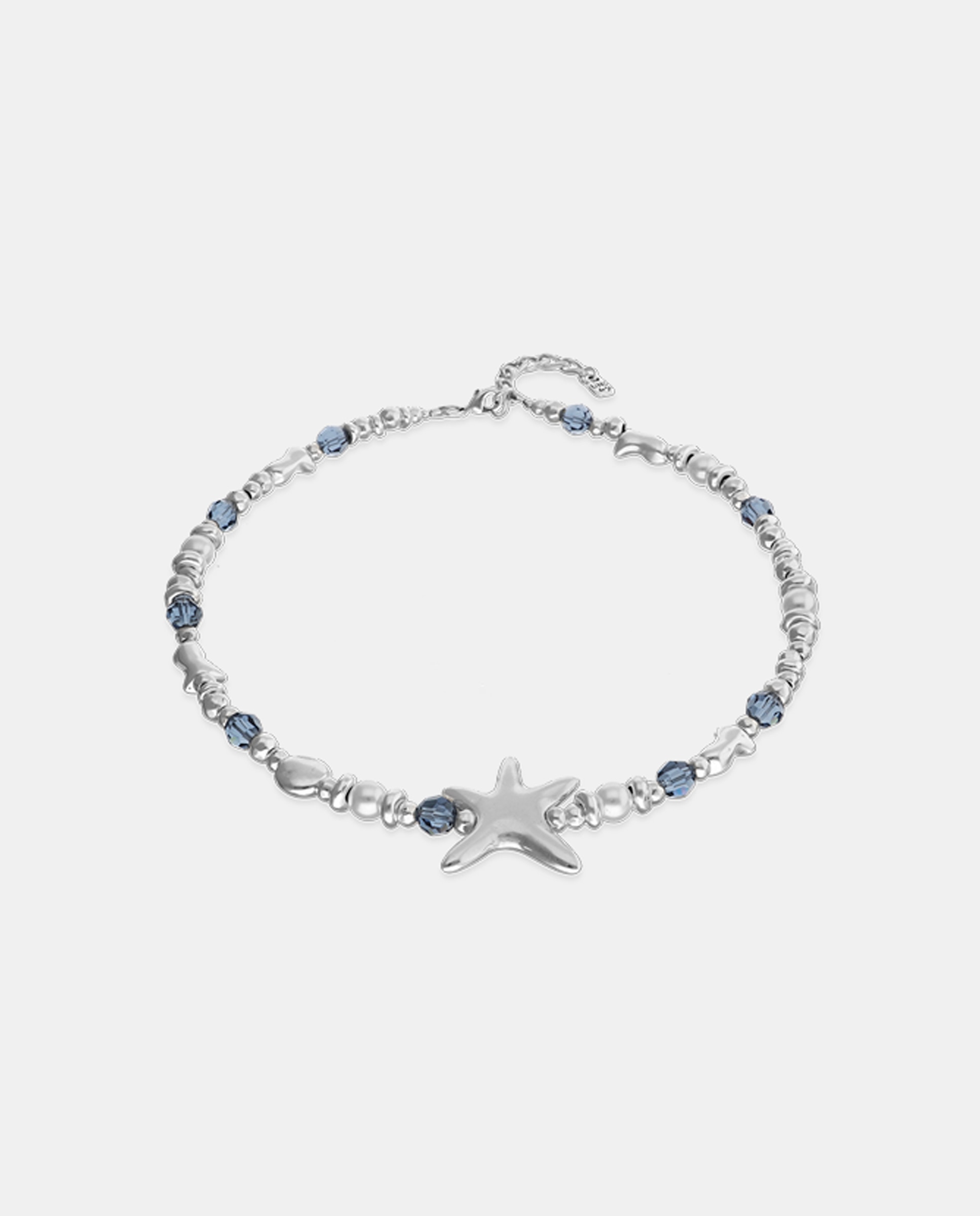 Collar de cristales facetados azules y forma de estrella - UNO de 50 - Plata Plata-2