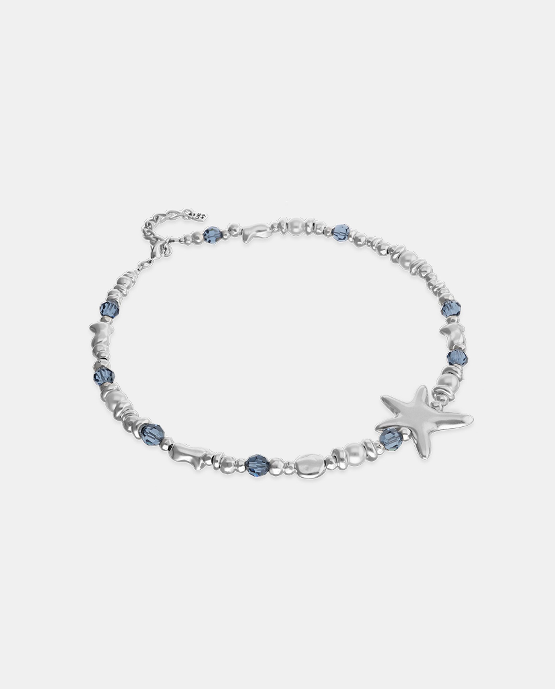 Collar de cristales facetados azules y forma de estrella - UNO de 50 - Plata Plata-3