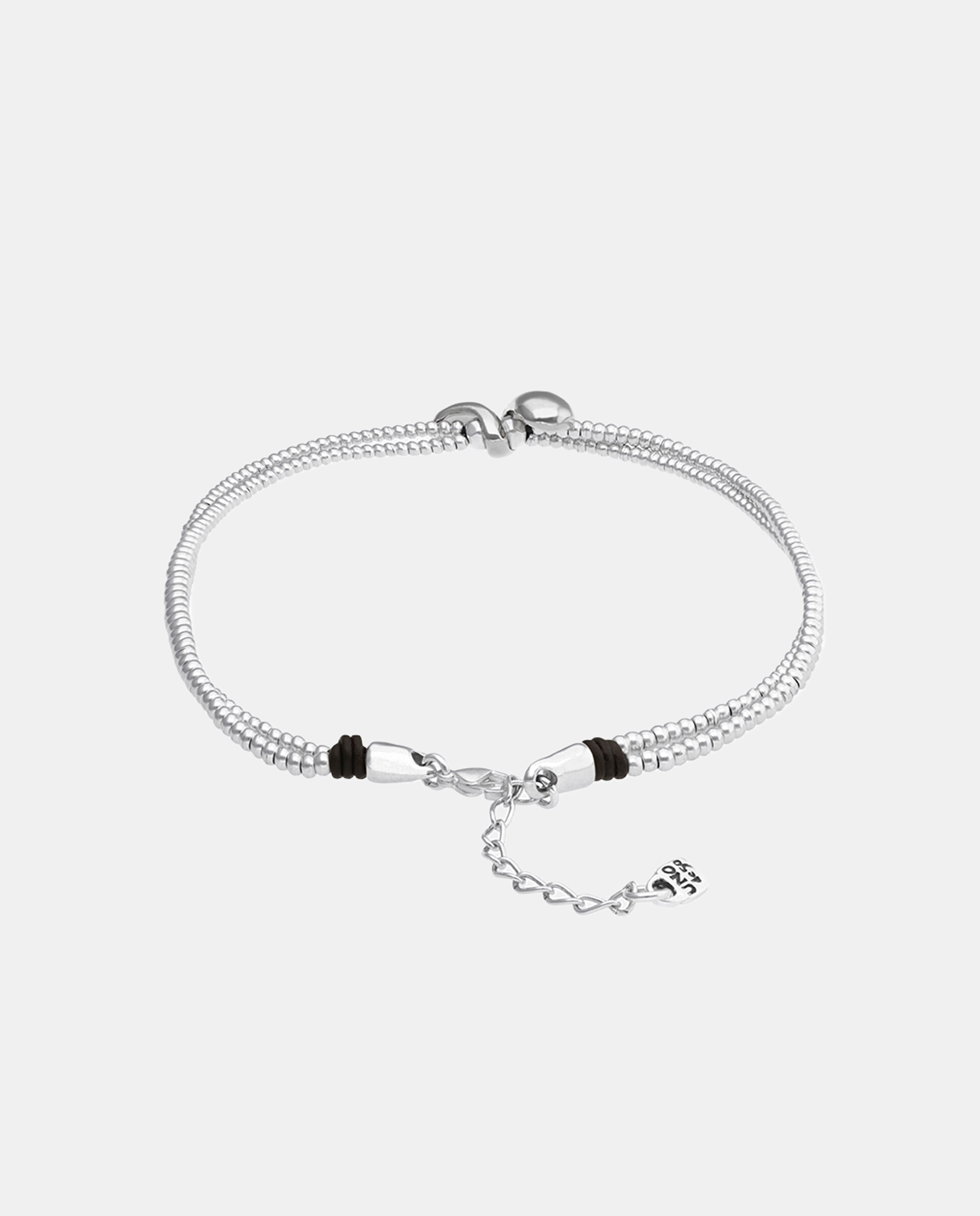 Collar con cuentas bañado en y dos gotass - UNO de 50 - Plata Plata-2