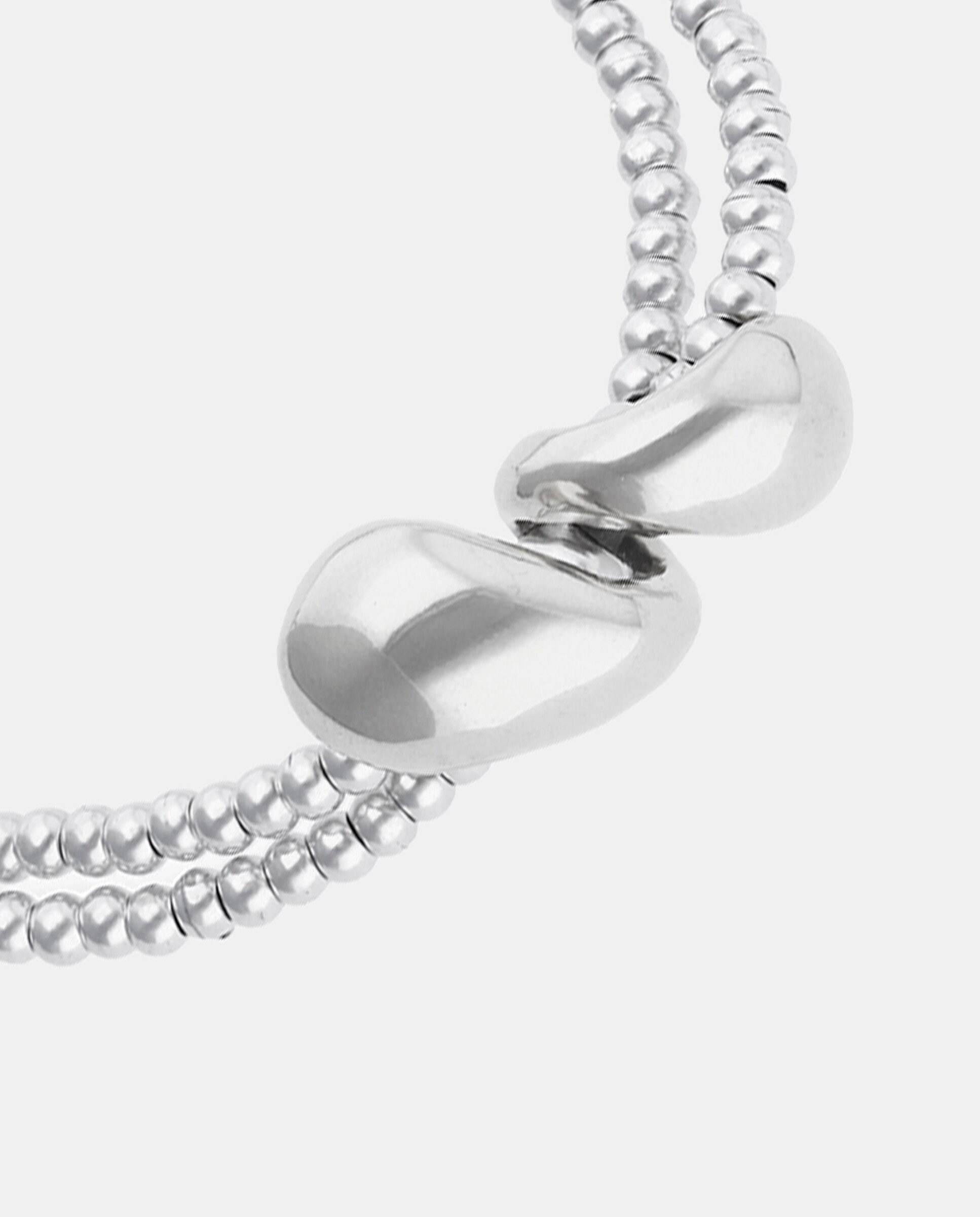 Collar con cuentas bañado en y dos gotass - UNO de 50 - Plata Plata-3