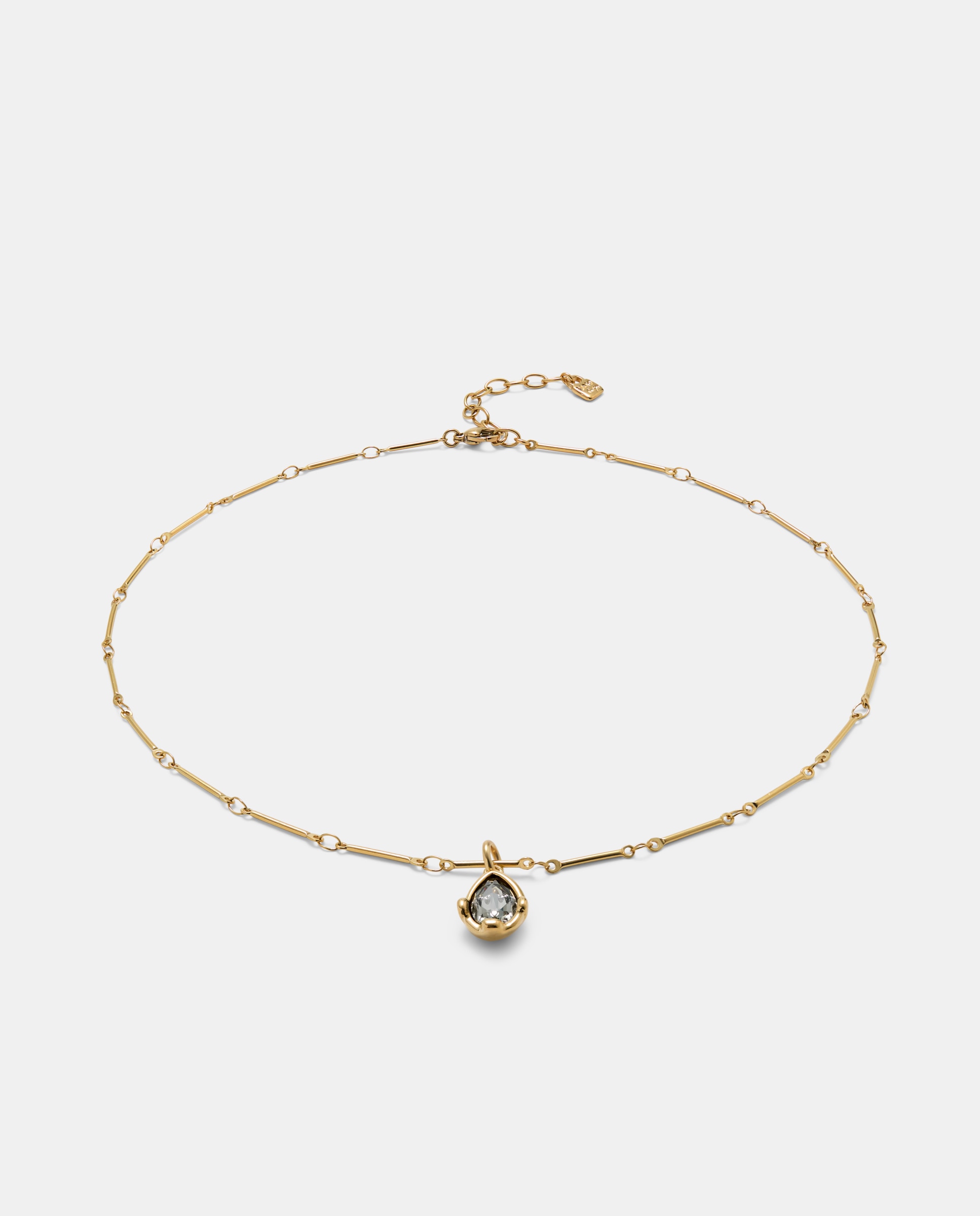 Imagen 2 de Cadena con colgante bañada con un cristal facetado - UNO de 50 - Gris Gris