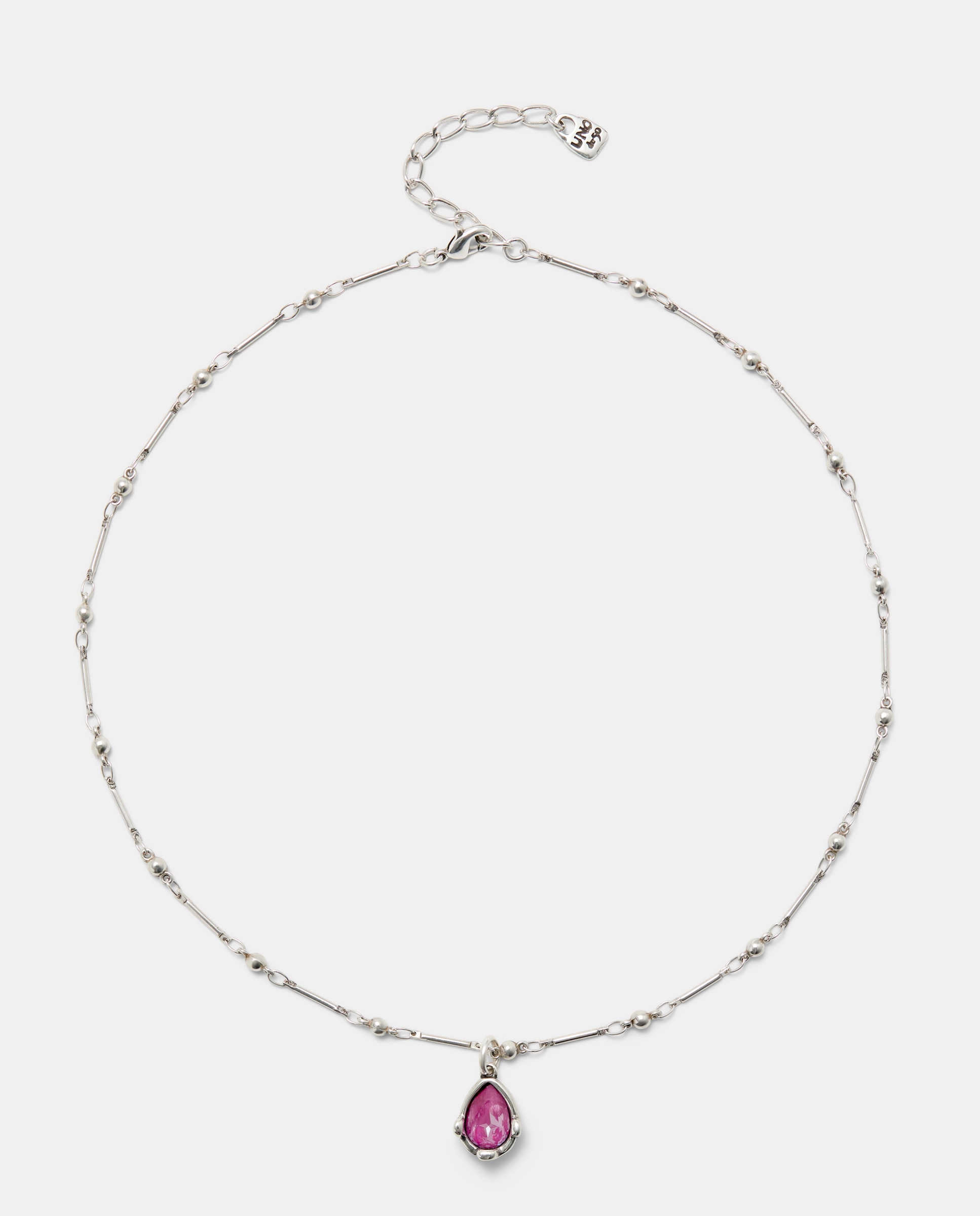 Imagen 1 de Cadena con colgante bañado con un cristal facetado Rosa