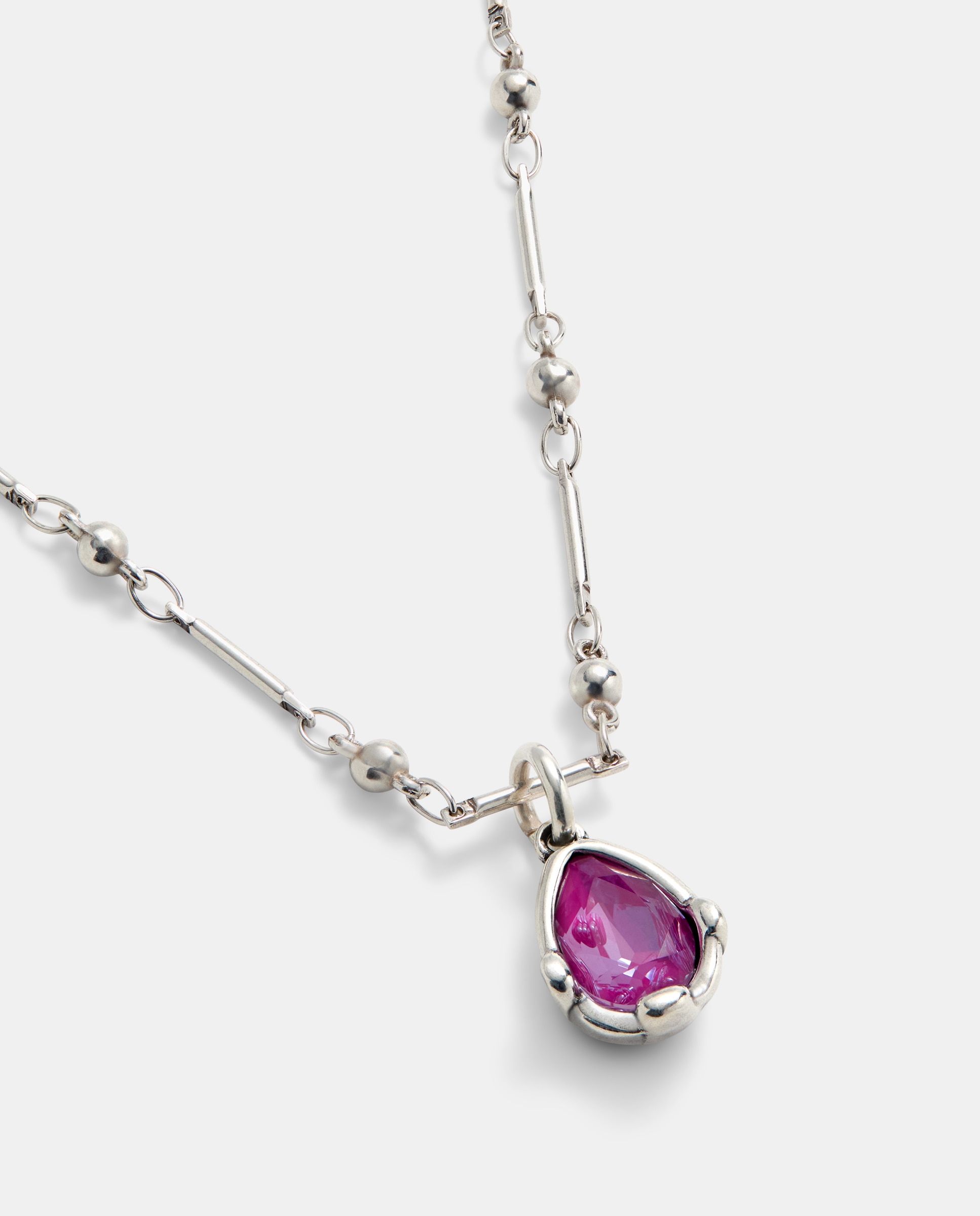Imagen 3 de Cadena con colgante bañado con un cristal facetado - UNO de 50 - Rosa Rosa